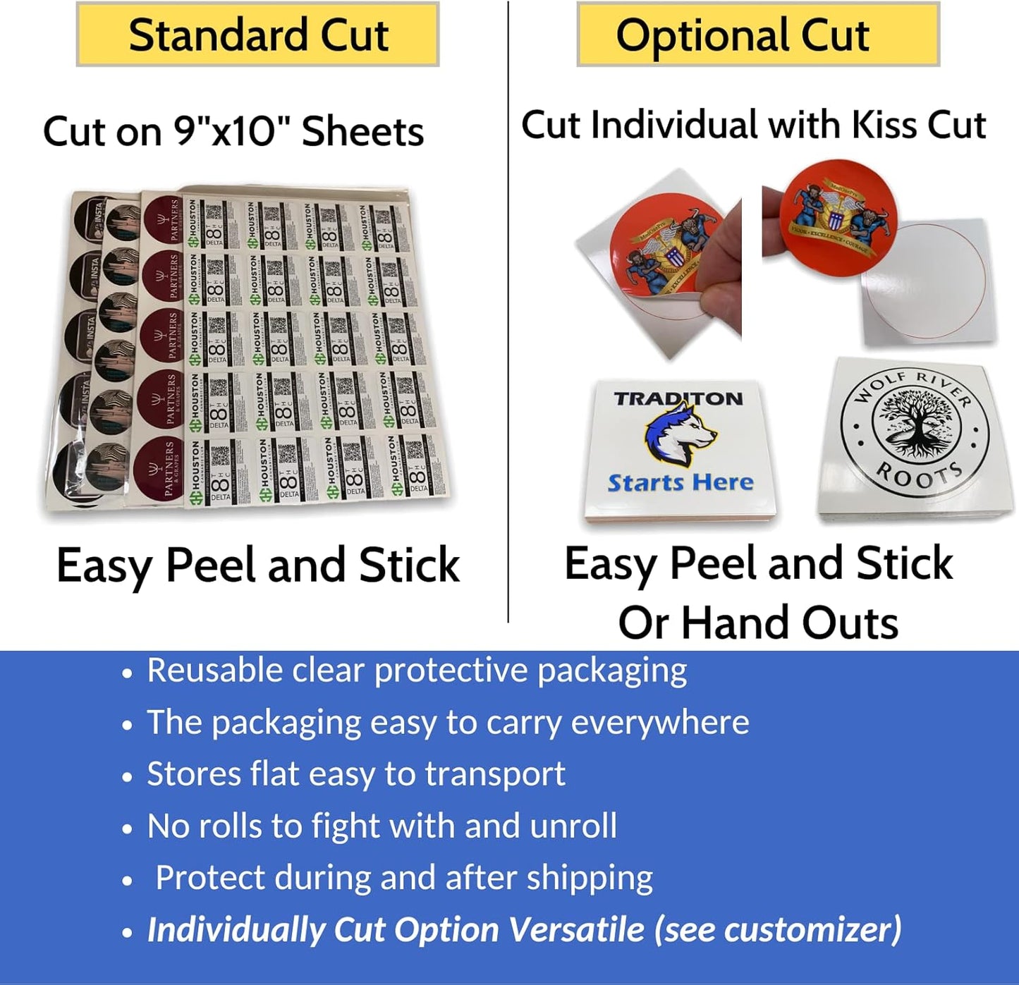 80 Custom Personalized Stickers Labels Vinyl Waterproof, Made USA, Made Any Name,Text, Image, Logo 4" Contour Cut