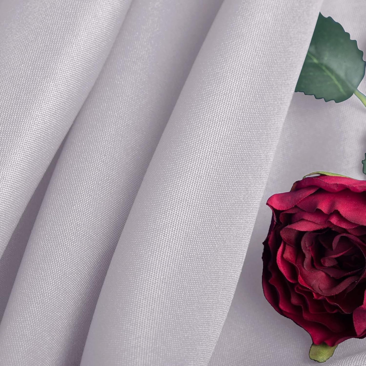 Ascoza 2pack 70 Inch Silver Round Tablecloth in Washable Polyester Fabric for Wedding/Banquet/Restaurant/Parties