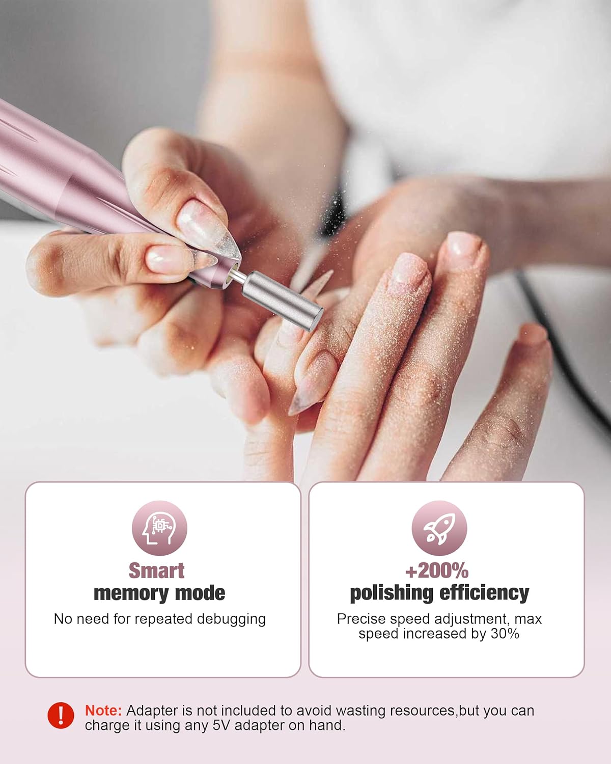 Cordless Nail Drill Electric File: Professional for Acrylic Gel Dip Powder Nails Portable Nail Drill Machine Kit for Manicure Pedicure Nail efile Set Portable Electric Pedicure Kit