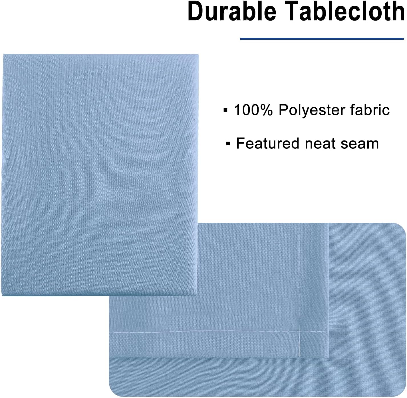 Hiasan Dusty Blue Tablecloth for Rectangle Tables - Waterproof and Spillproof Washable Fabric Table Cloth for Dining Room Kitchen Party, 60 x 120 Inch