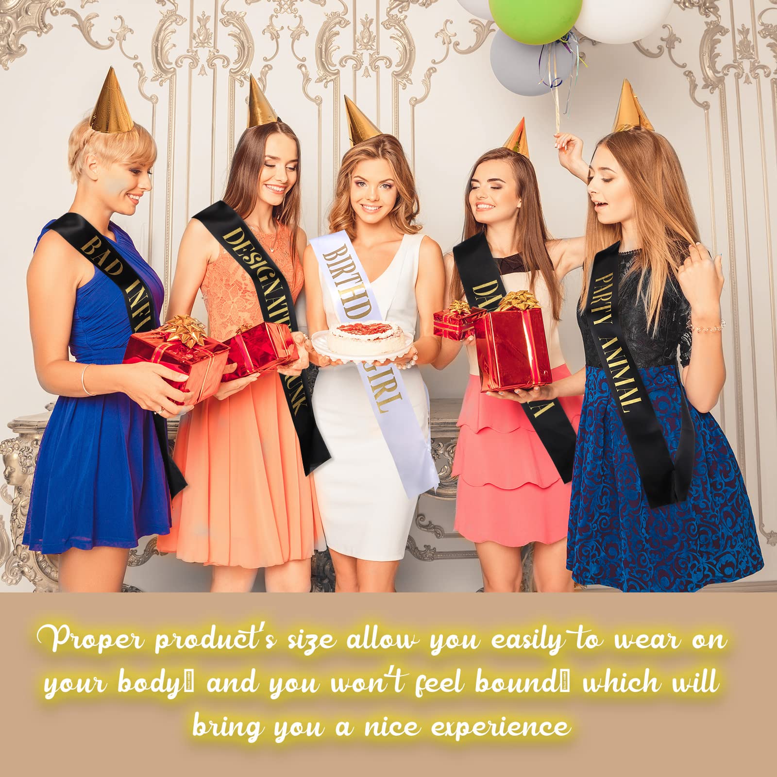 Weewooday 10 Pieces Birthday Sash for Women Happy Birthday Sash for Queen Party Favors, 2