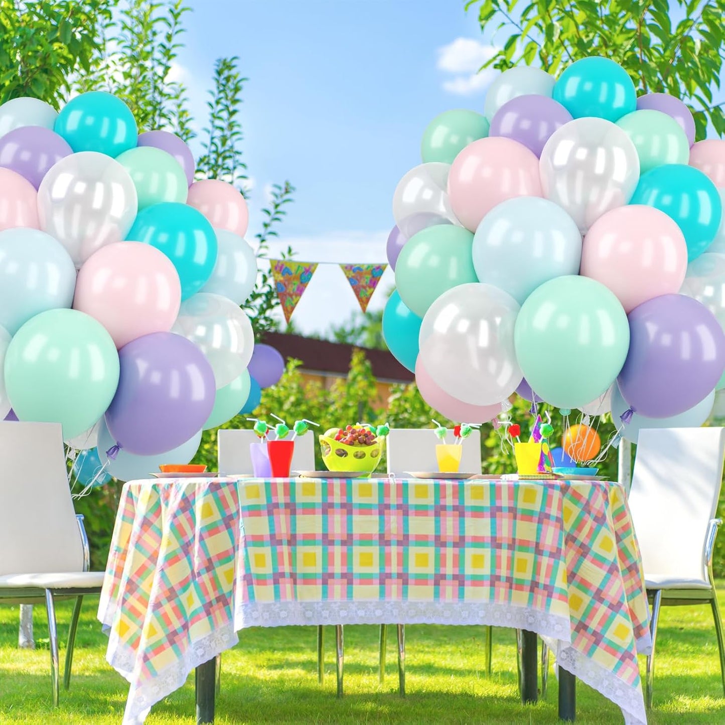 Pastel Balloon, 50 Inch 12 Inch Mermaid Birthday Party Decorations with Pink Purple White Blue Teal Ballons fo Girls Mermaid Balloons Baby Shower Party Supplies