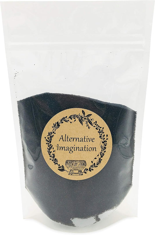 Black Sand - Fine Colored Sand for Ritual Use, Zen Gardens, Incense Burners, Smudging Bowls, Unity Ceremonies, Mandalas, Spiritual Practices, Arts & Crafts by Alternative Imagination (1 Pound)
