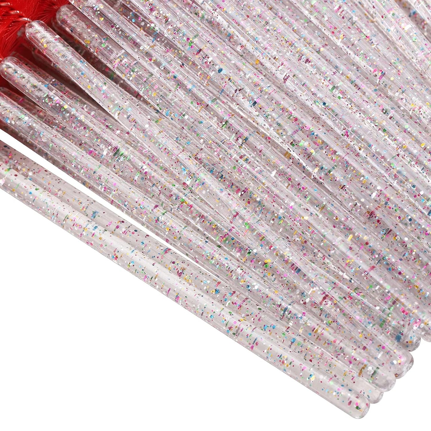 BTYMS 100 Pieces Disposable Mascara Wands Lash Spoolies Eyelash Brush Brow Spoolies Eyebrow Brush for Eyelash Extensions - Red
