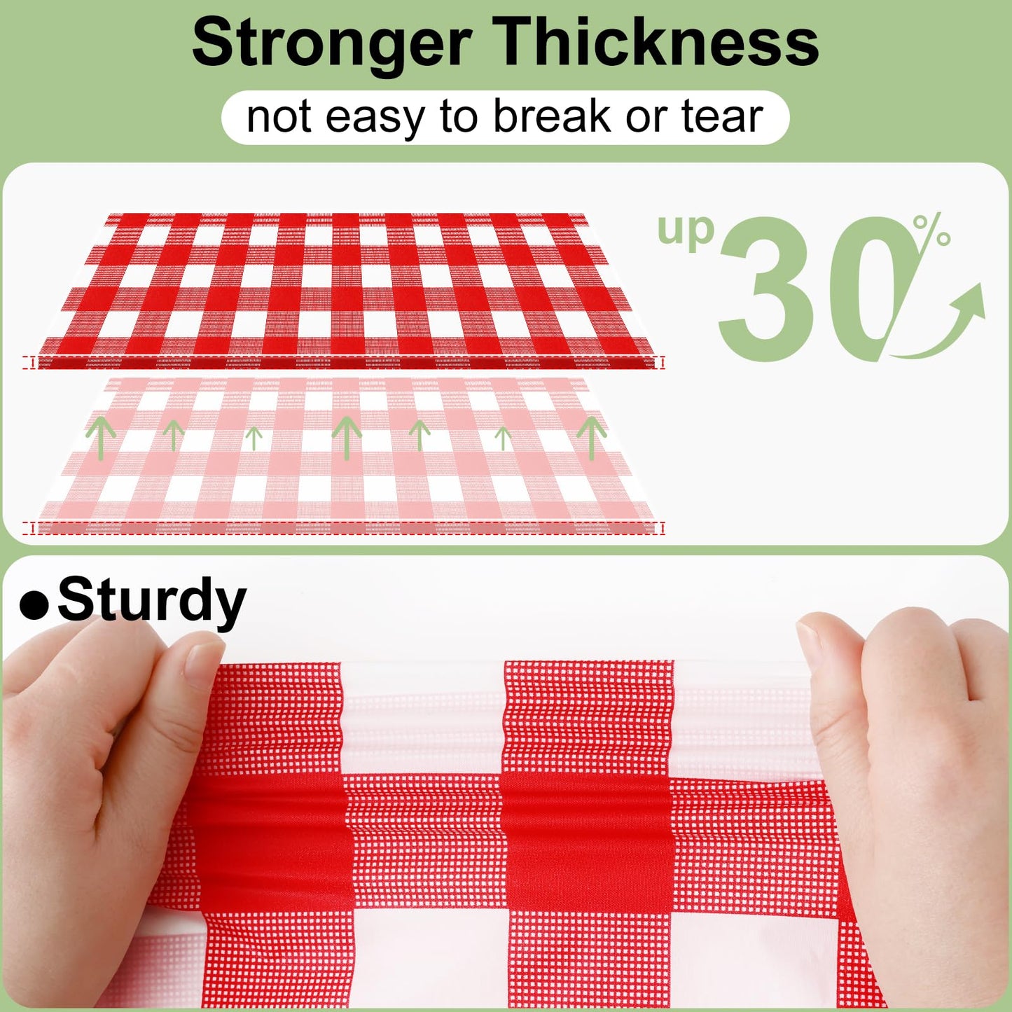 misaya 4 Packs Buffalo Disposable Table Cloth, 54 x 108 Inch Waterproof Plastic Tablecloth