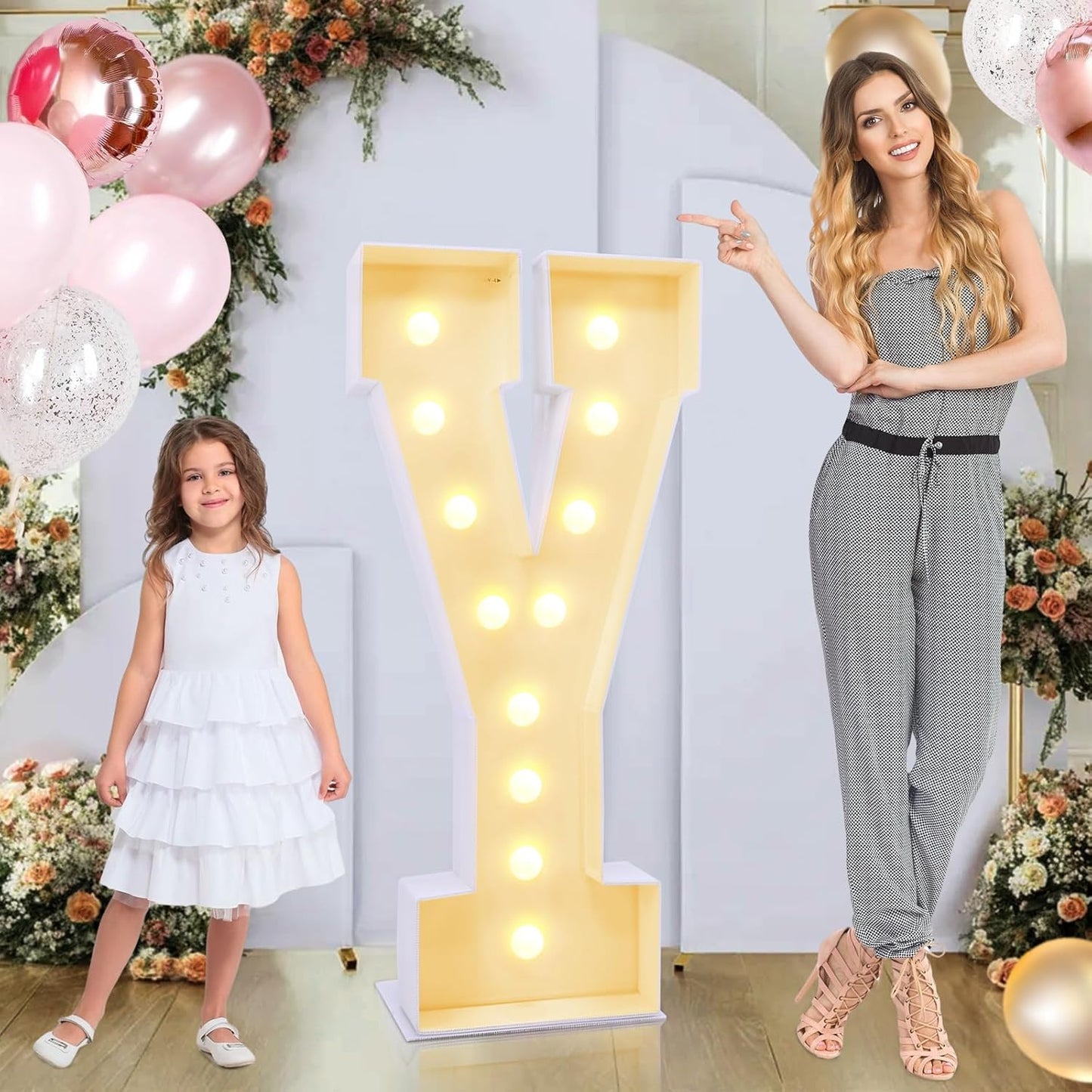 4ft Marquee for Letters Y, Large Light up Letters, Multifunctional Large Marquee for Letters 4 Feet Tall for Party Decorations, Letter Balloons, Wedding Decor, Will You Marry Me Decorations (Letters Y)