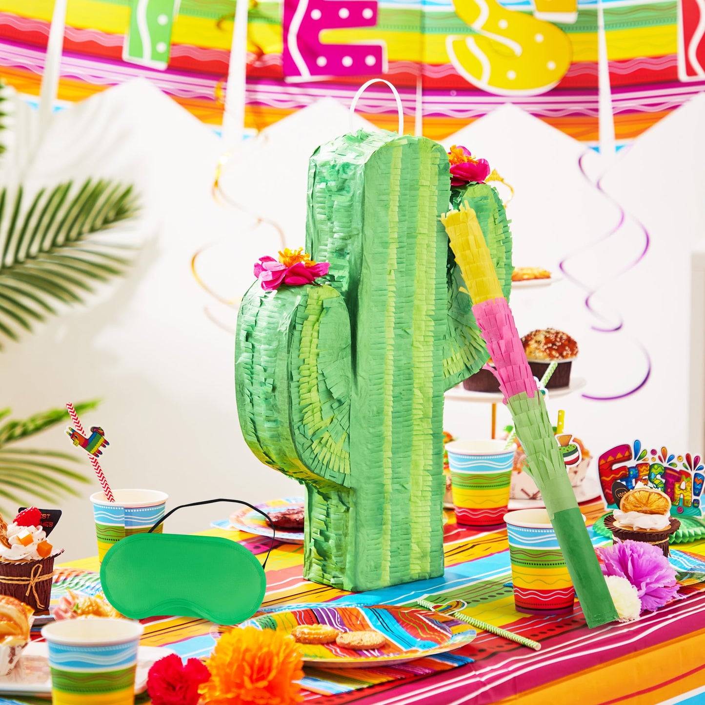 Cinco De Mayo Cactus Pinata for Kids Birthday Party, (16.75x11.25x3 in.) for Fun Fiesta Taco Party