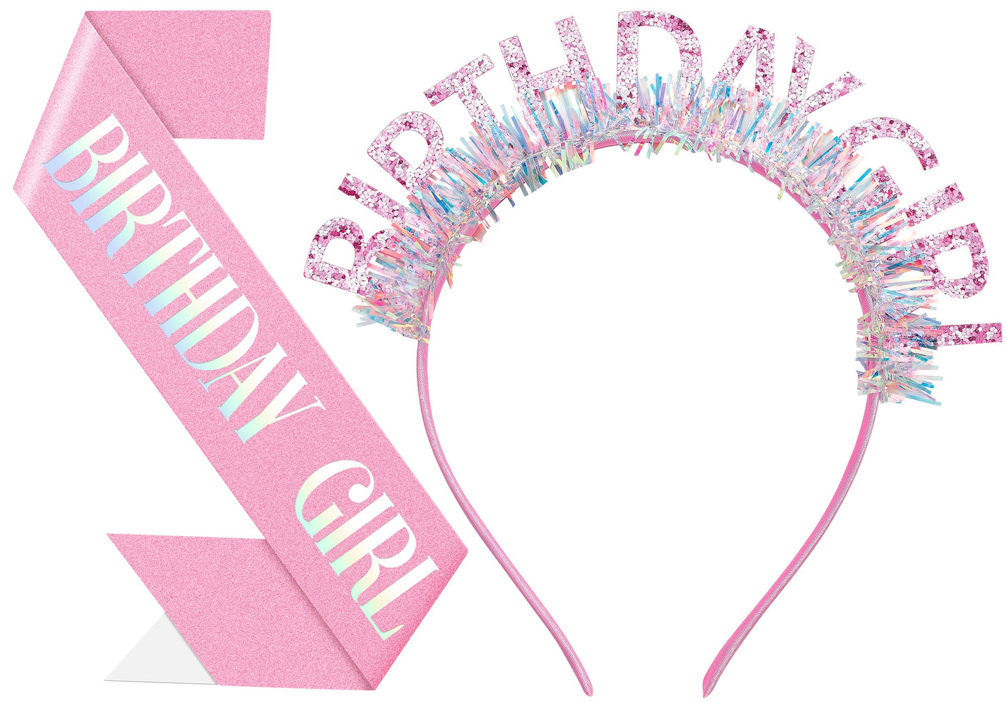 Papoopy Birthday Headband with Sash for Women, Birthday Tiara for Party
