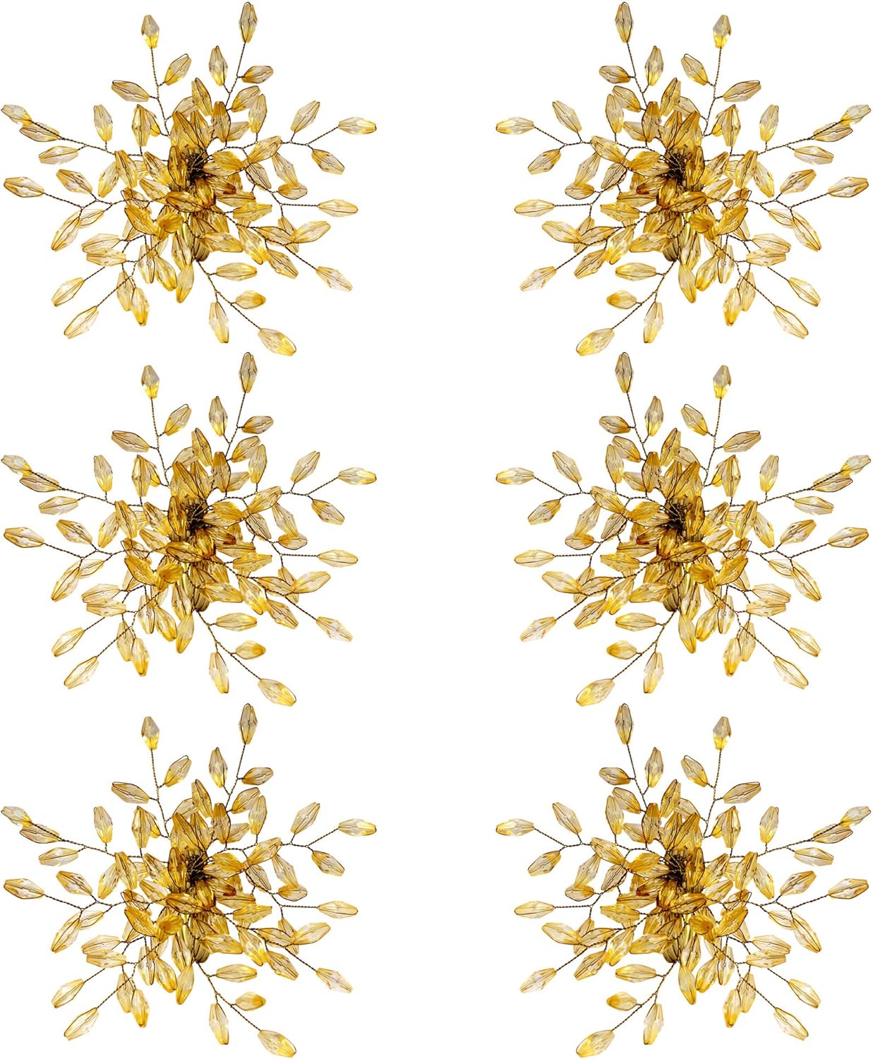 Napkin Rings Set of 6 for Dining Table Decoration Parties Everyday Metal Napkin Holder Leaf Gold (Pack of 6)