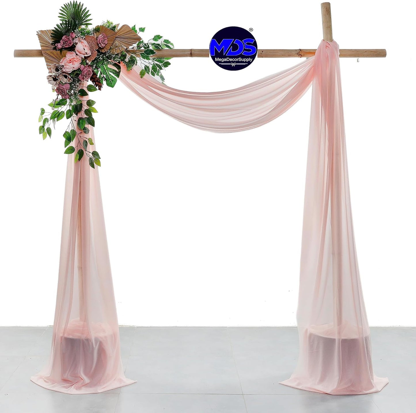 MDS Halloween Chiffon Draping Fabric - 2 Panel, 30" Wide x 75ft Long - Sheer Spooky Arbor & Canopy Drapery for Haunted House Backdrops, Party Ceilings, DIY Costumes & Themed Events - Dusty Rose
