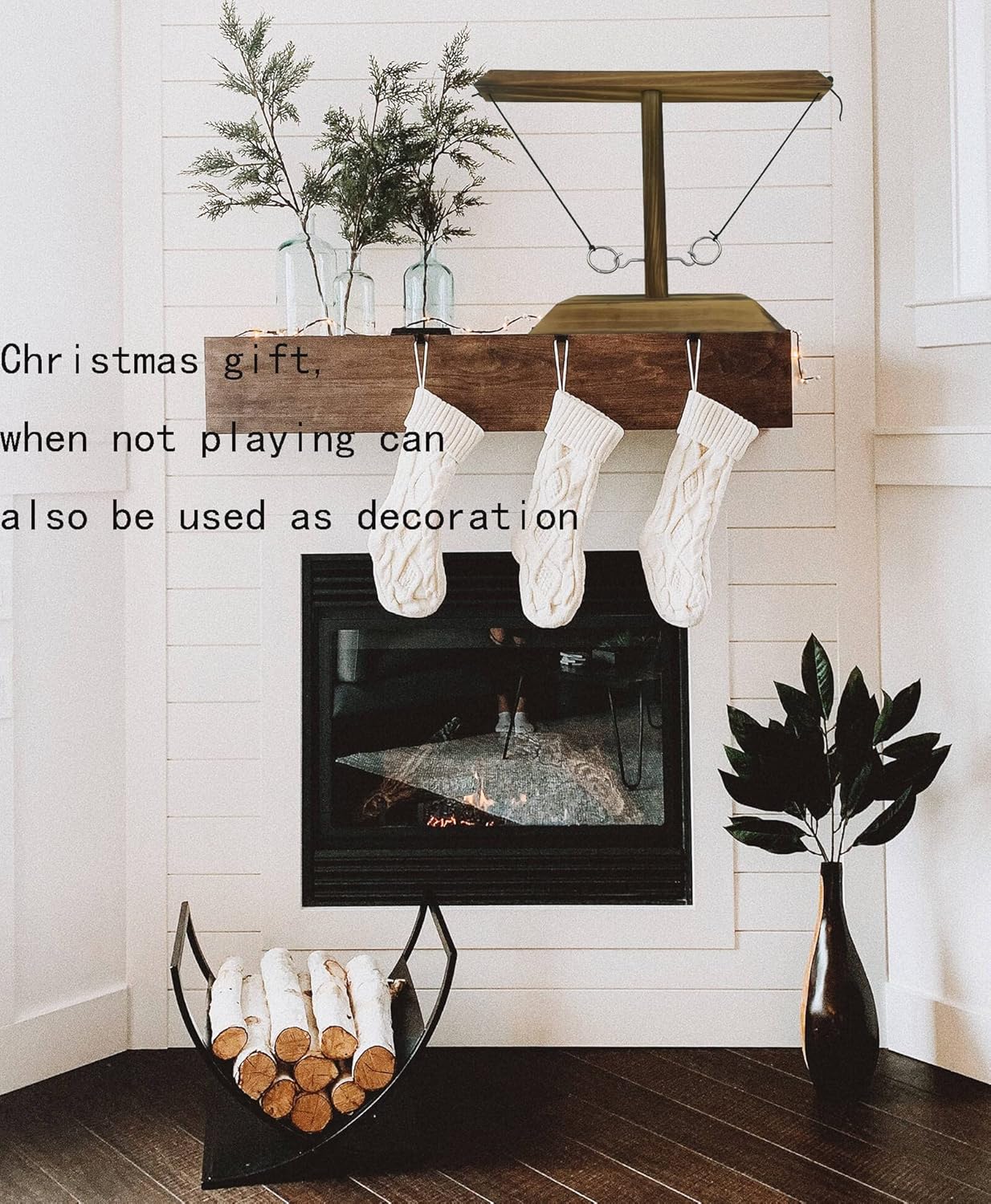 Ring Toss Game for Kids and Adults, Large Base Hook and Ring Game, Family-Friendly Indoor Holiday Fun or Outdoor Patio Games, Halloween Games