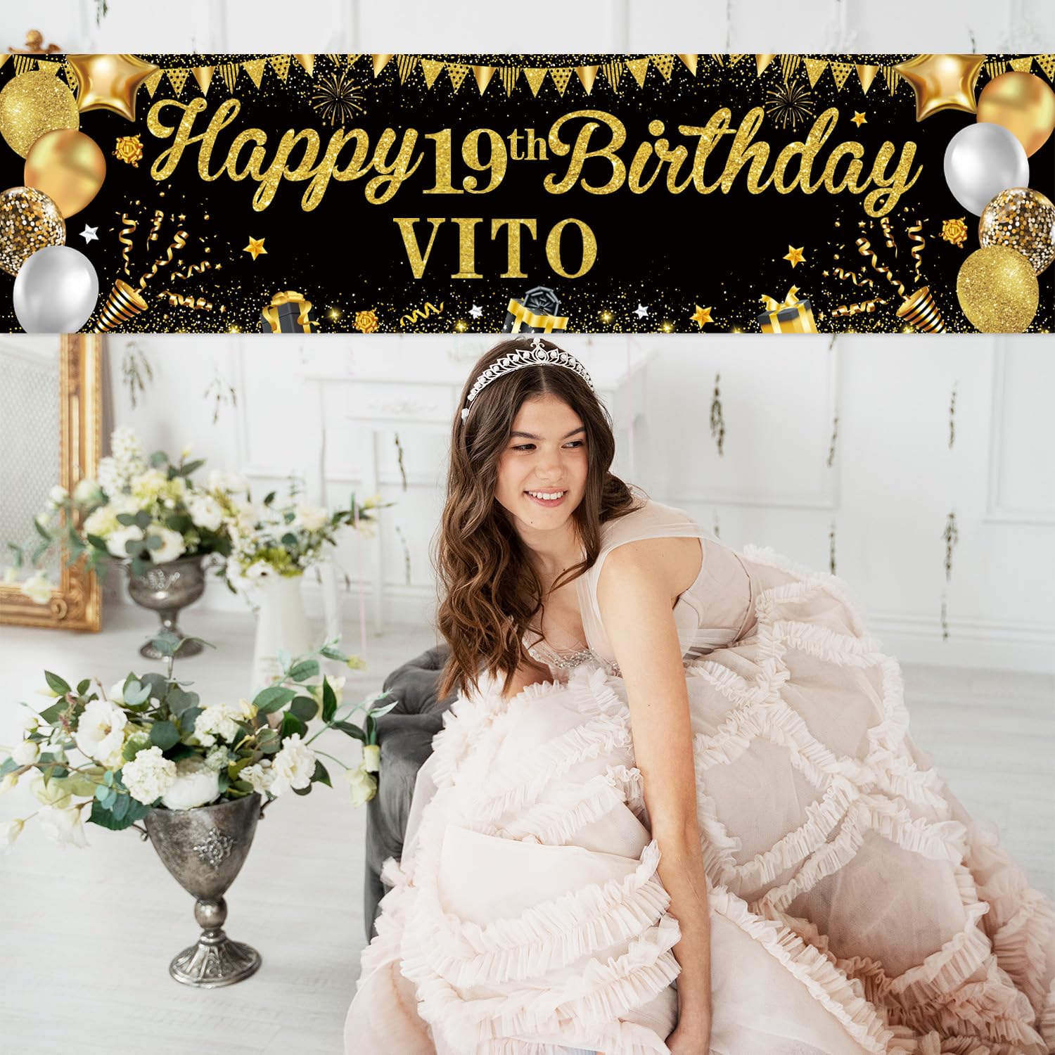 Personalized Birthday Banner for Party, with Name & Ages Option-Custom DIY Alphabet & Numbers