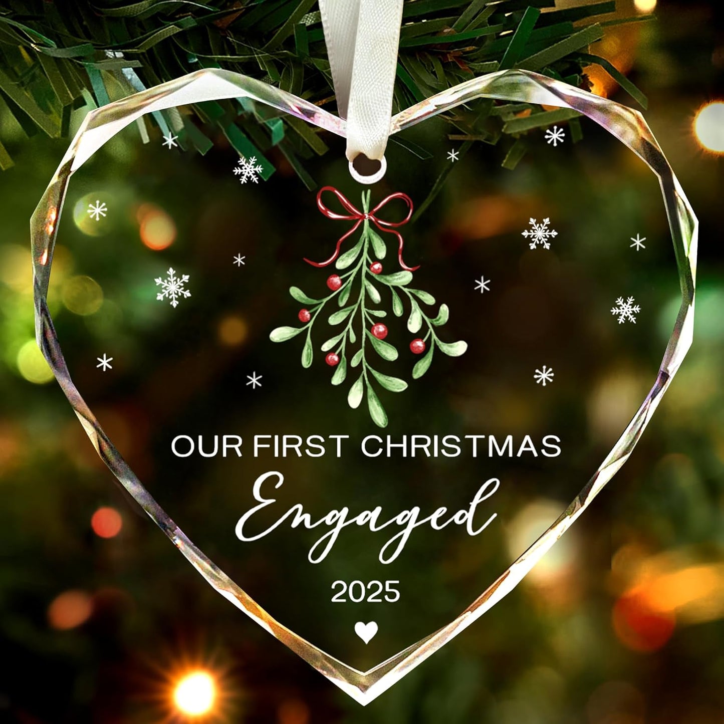 Engagement Gifts for Couples Women,Her,Engagement Gift for Newly Engaged Couples,Bride to Be Gifts,First Christmas Engaged Ornament 2025
