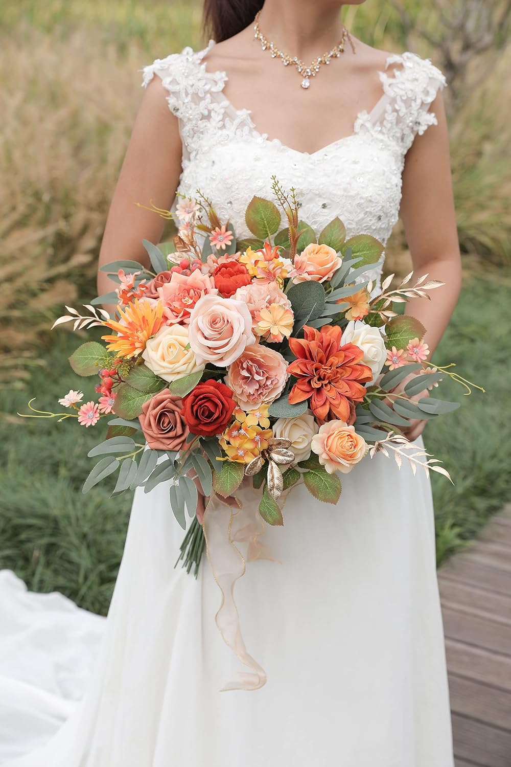 Serra Flora Artificial Flowers Combo Box Set Faux Flowers Bulk Flower Leaf with Stems for DIY Wedding Bouquets Centerpieces Baby Shower Party Home Decorations