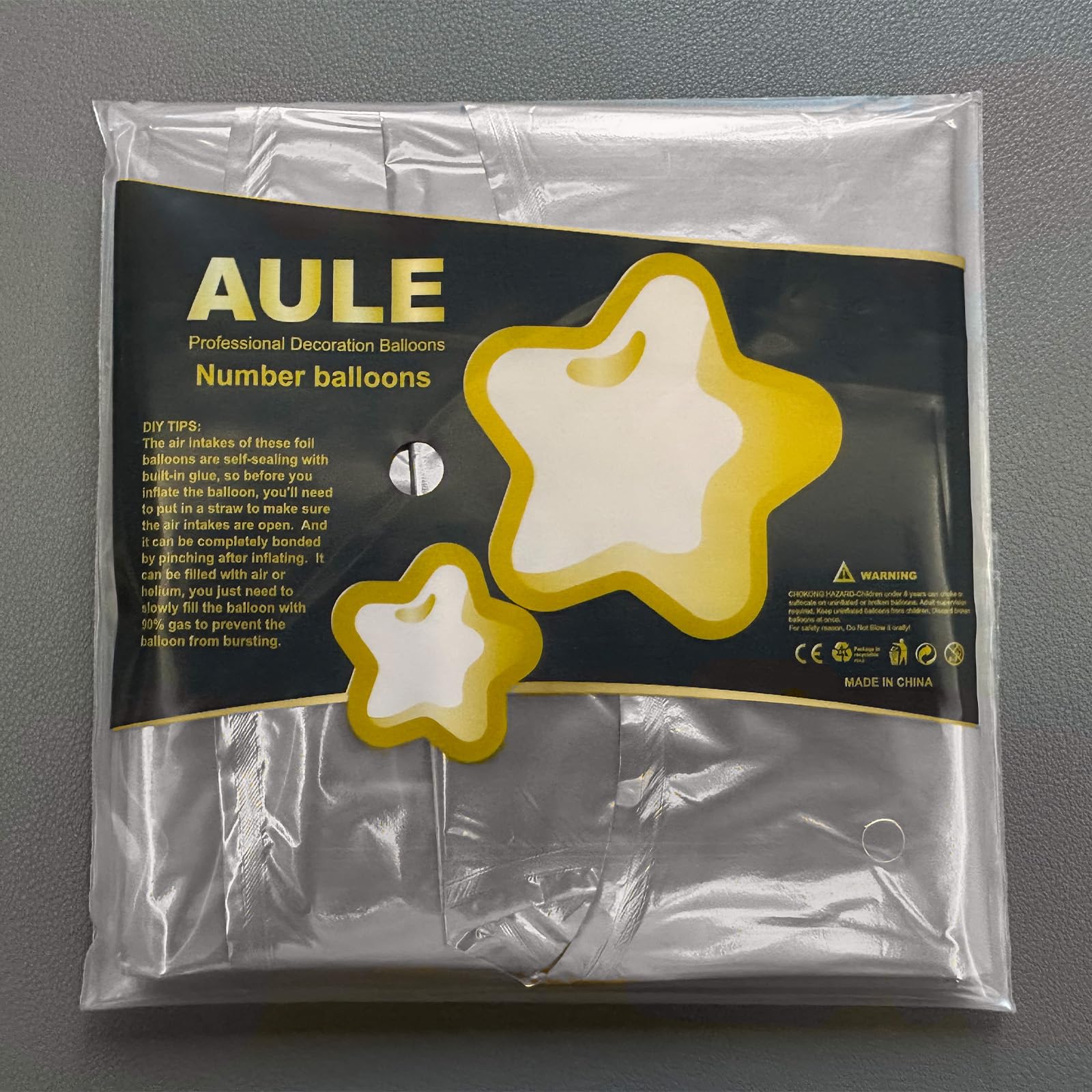 AULE 40 Inch Silver 1 Balloon Number Foil 0-9 Birthday Big Numbers