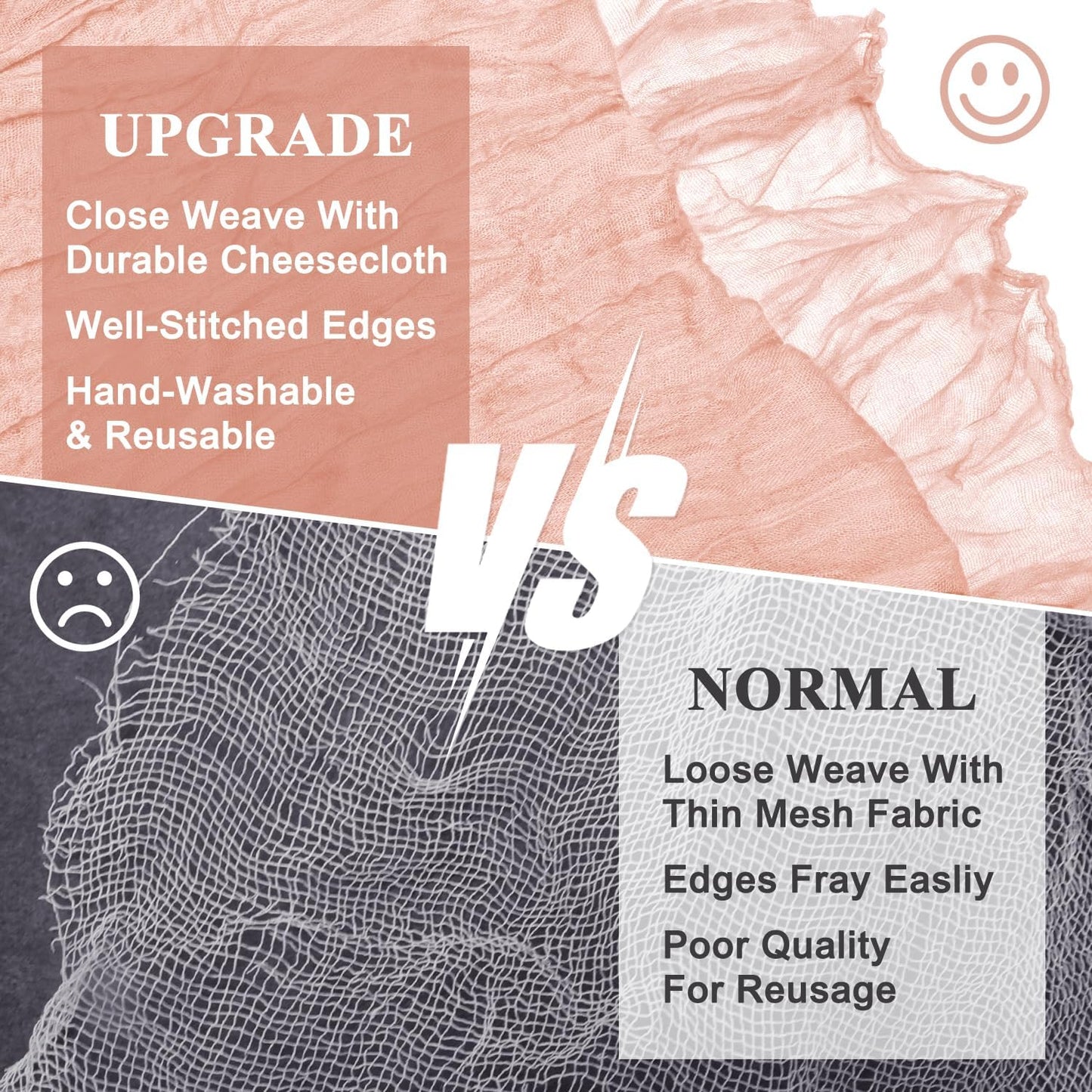 Asee'm 3pcs Cheesecloth Table Runner 120 Inches Dusty Pink Boho Gauze Cheese Cloth Runner 10FT Rustic Sheer Fall Table Runners for Thanksgiving Wedding Baby Shower Holiday Party Decoration