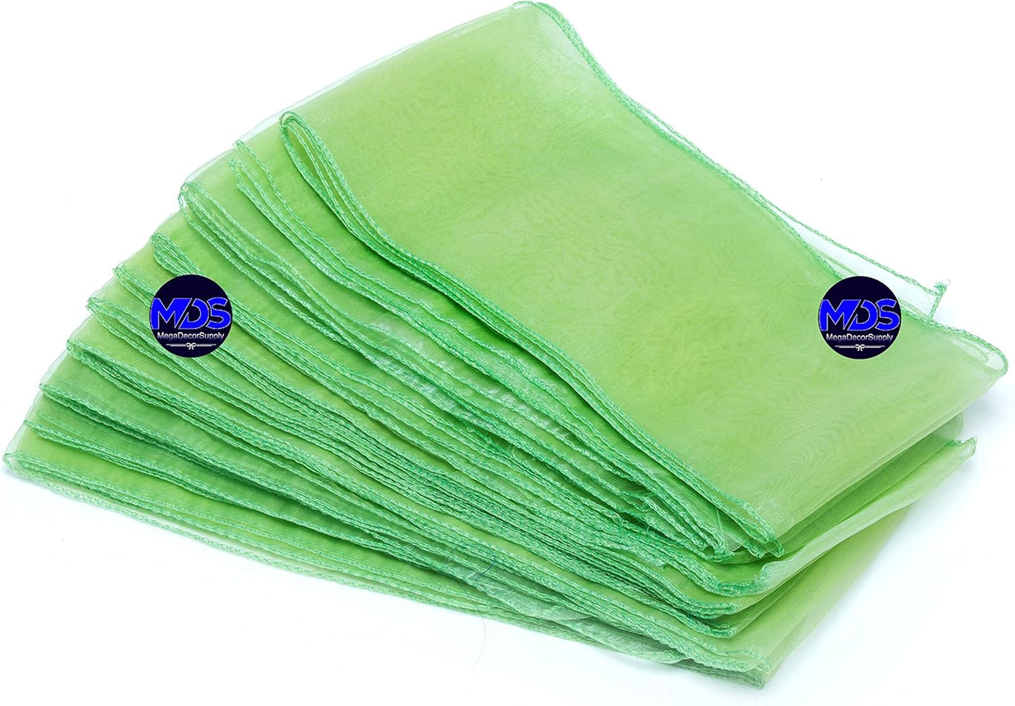 MDS Pack of 150 PCS Organza Chair Sashes Wider Dining Chair Bows Ribbon Tie Back for Wedding Party Birthday Bridal Shower Reception Event Banquet Home Chair Cover Decoration - Apple Green