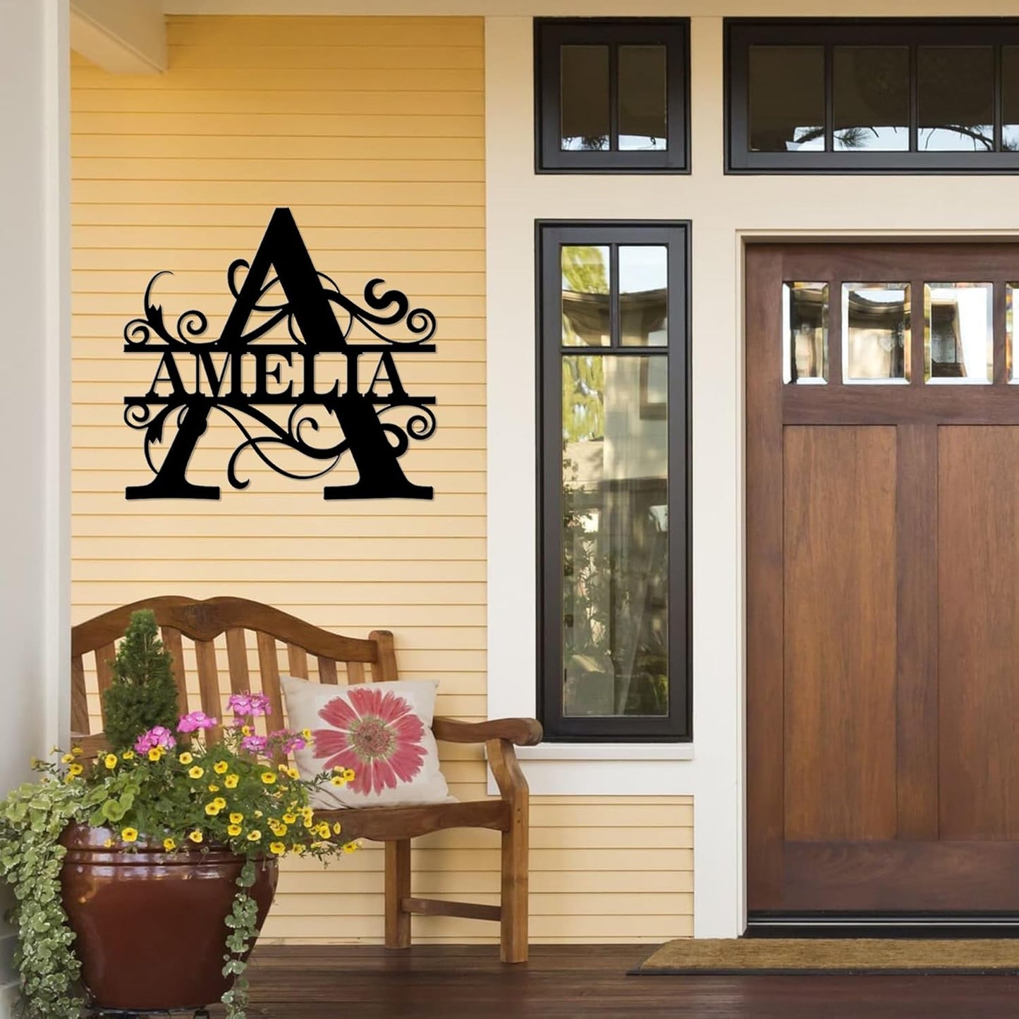 Custom Signs Outdoor Metal, Personalized Family Last Name Sign, Letter Monogram Metal Signs Wall Art For Home Decor, Name Sign Customized Housewarming Christmas Wedding Gifts For Women Men