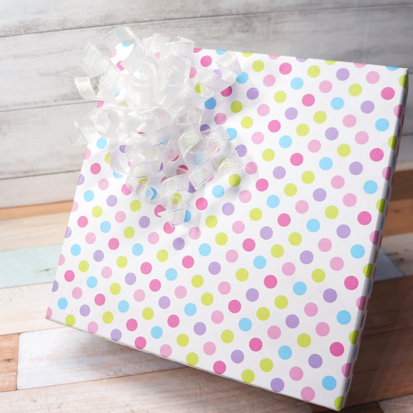 CT CRAFT LLC Iridescent Pearl Metallic Burst Curly Ribbon Bow 4" Wide x 6 Counts Gift Wrapping Pre-Tied Self-Adhesive Tab for Birthday Present Box Wine Bottle Baby Shower Party Christmas Hanukah