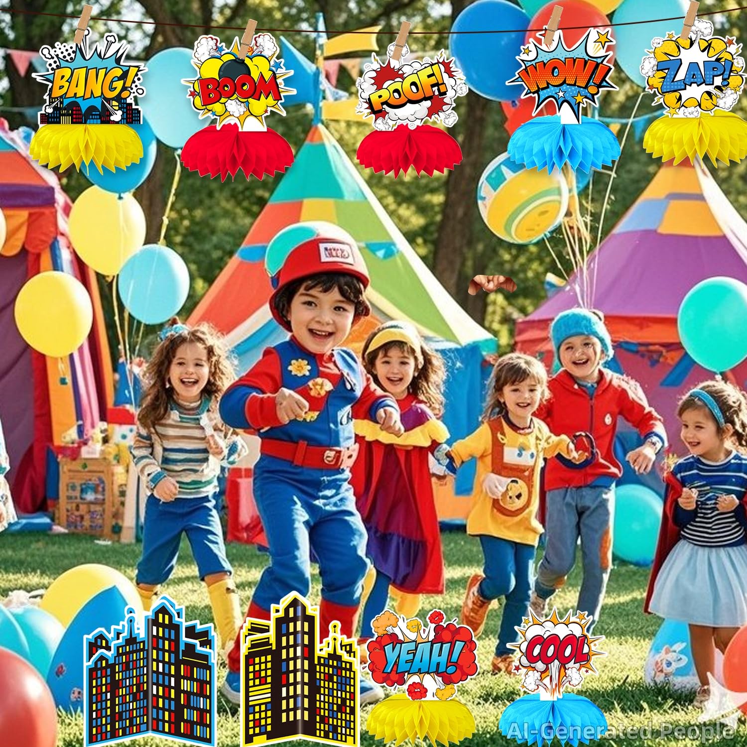 Oiuyamn 10 Pcs Hero Party Decoration