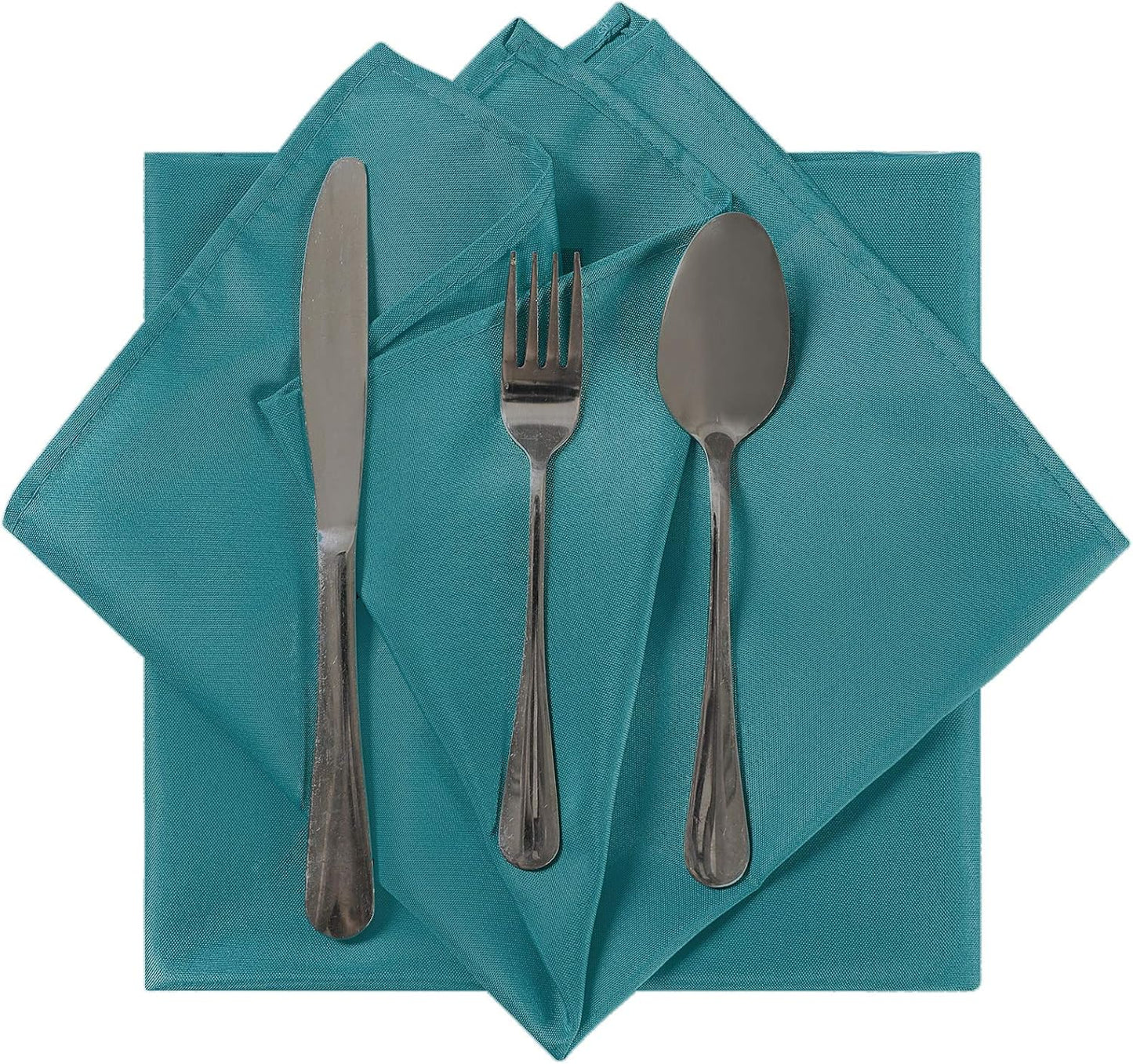 Cloth Napkins 20x20 inch Washable Polyester Dinner Napkins Soft Table Napkins for Wedding Party Dining Banquet(Teal,12PCS)