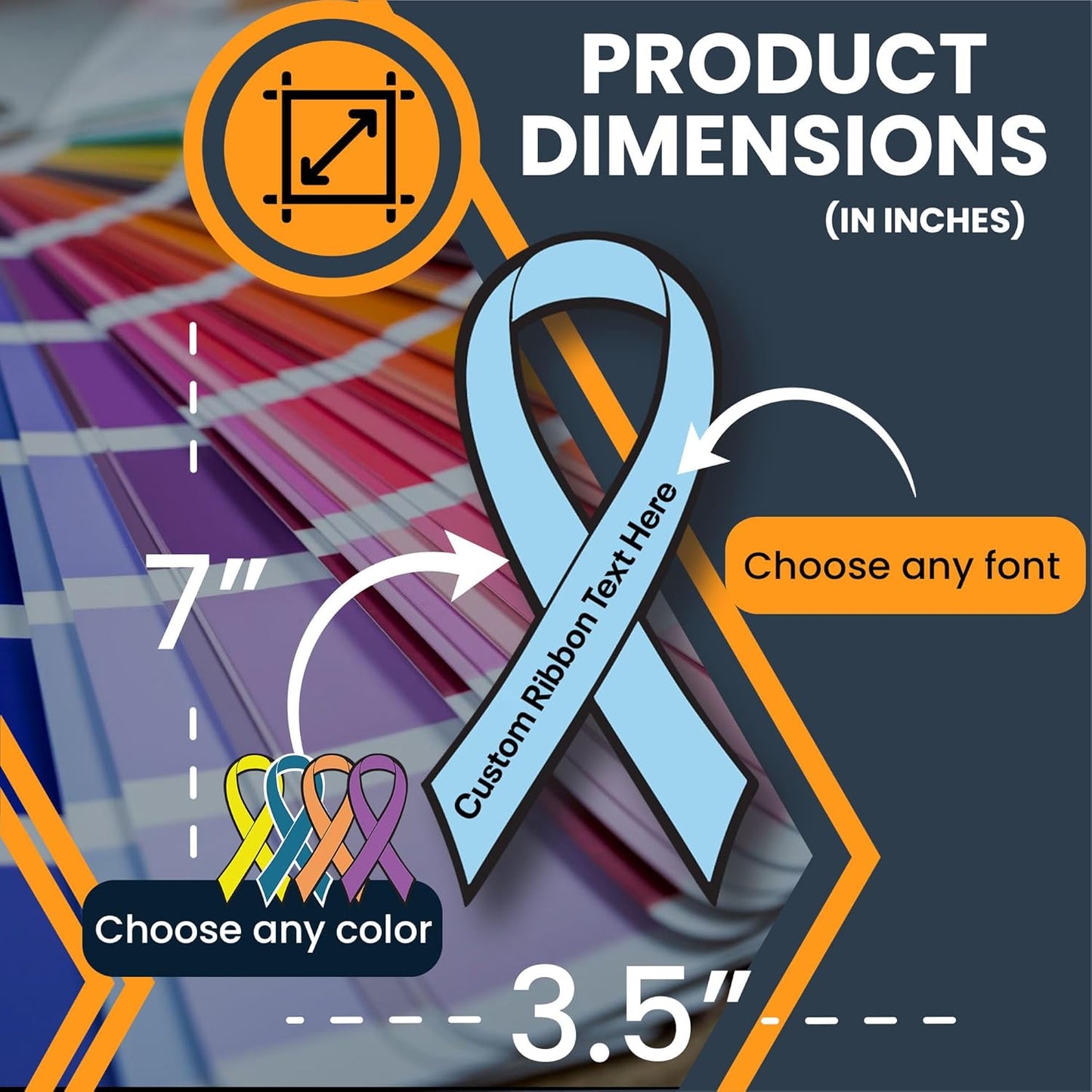 Magnet Me Up Custom Ribbon Magnet Decal, 7x3.5 Inches, Customizable Decal for Businesses, Personal Use, Choose Your Text, Magnetic Vinyl for Car, Truck, and Lockers, Bumper Magnet, Crafted in USA