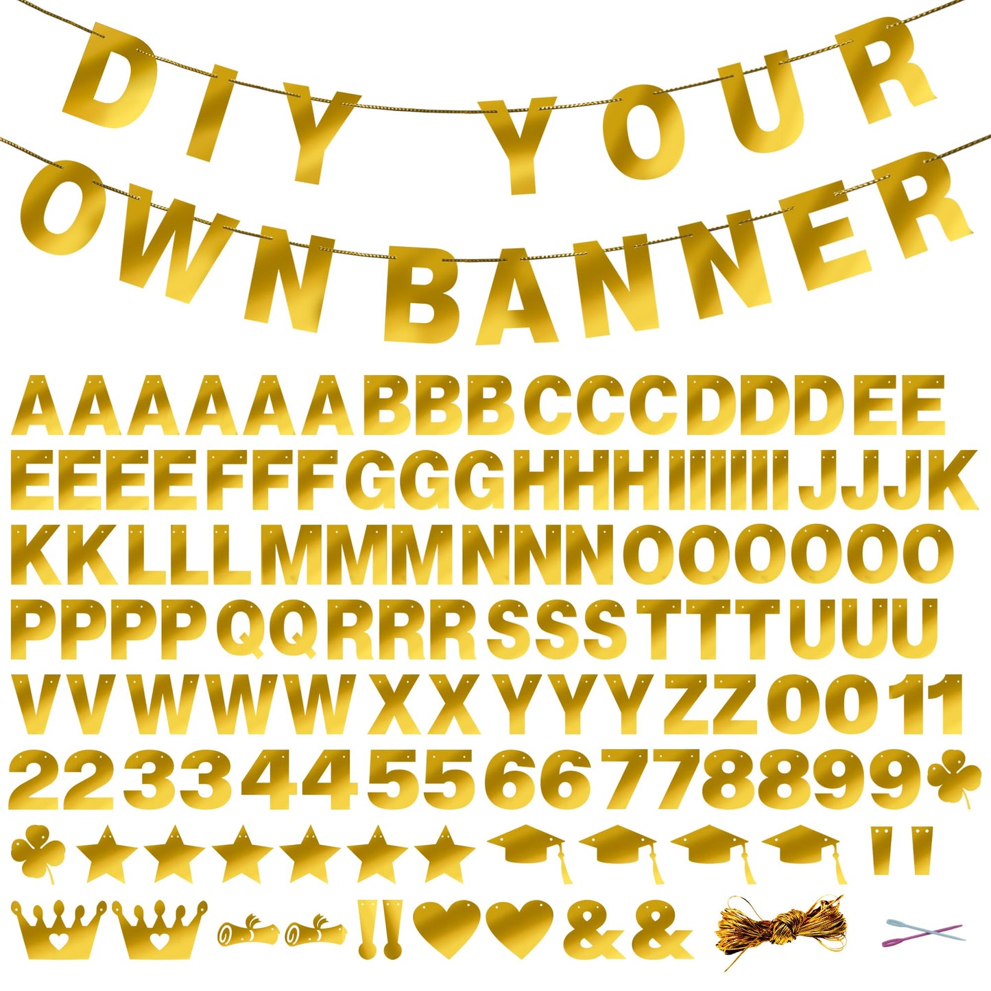 131 PCS Custom Birthday Banner DIY Letter Banners Personalized Banner