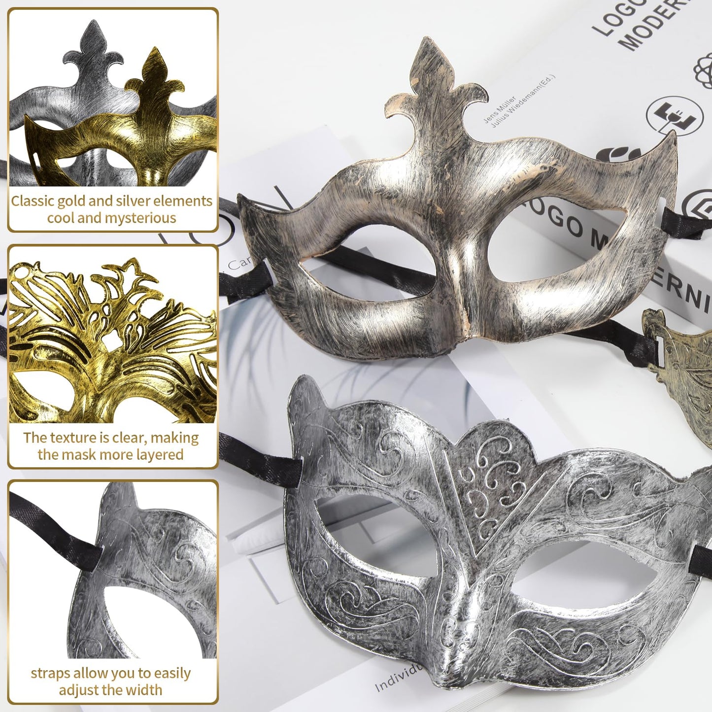 yeload Masquerade Masks 100 Bulk Vintage Masks of Masquerade Party, Venetian, Mardi Gras
