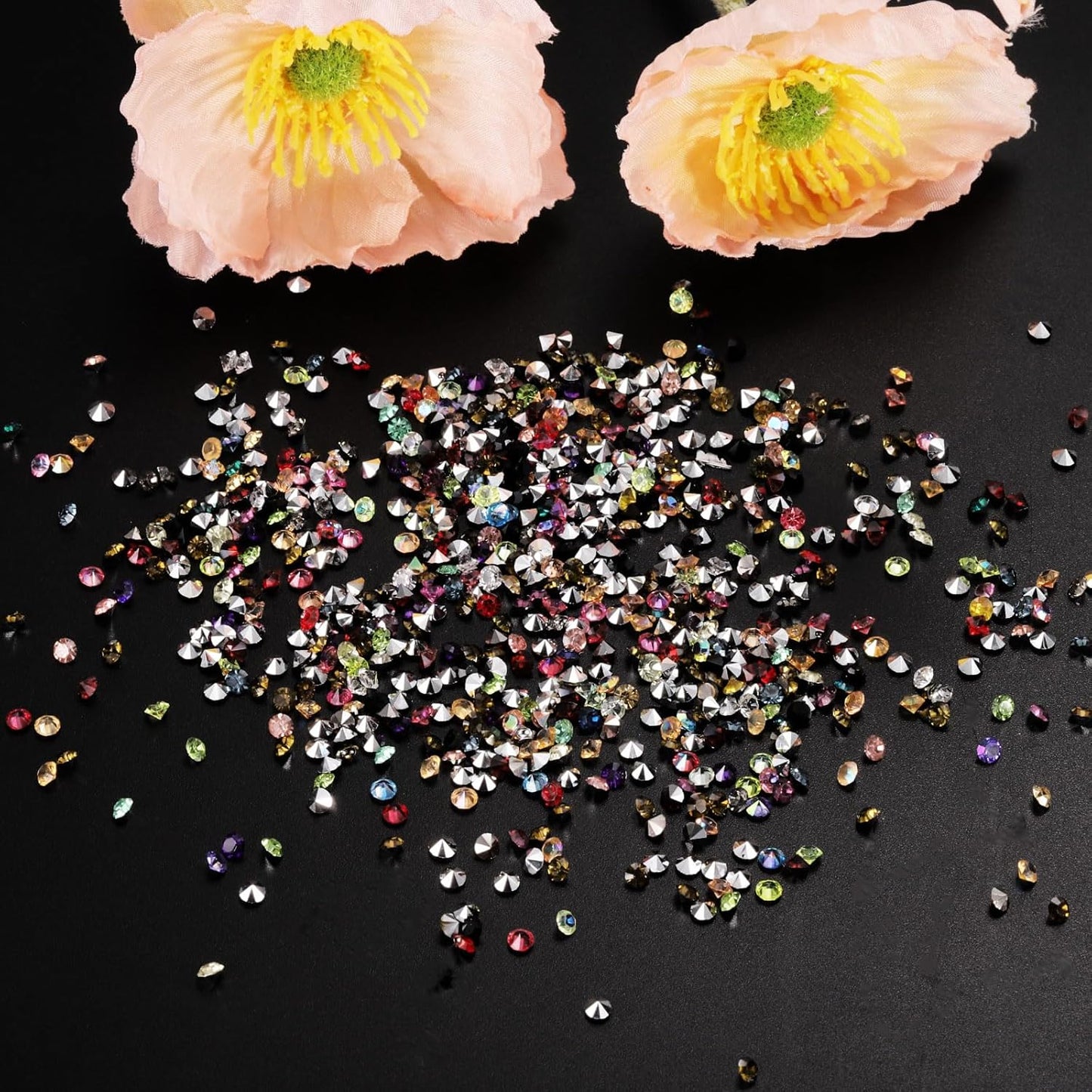 PATIKIL 14000Pcs Wedding Table Scatter Confetti Crystals 3mm Acrylic Diamonds Vase Fillers Gems for Table Centerpiece Decorations Bridal Shower Party, Light Yellow AB