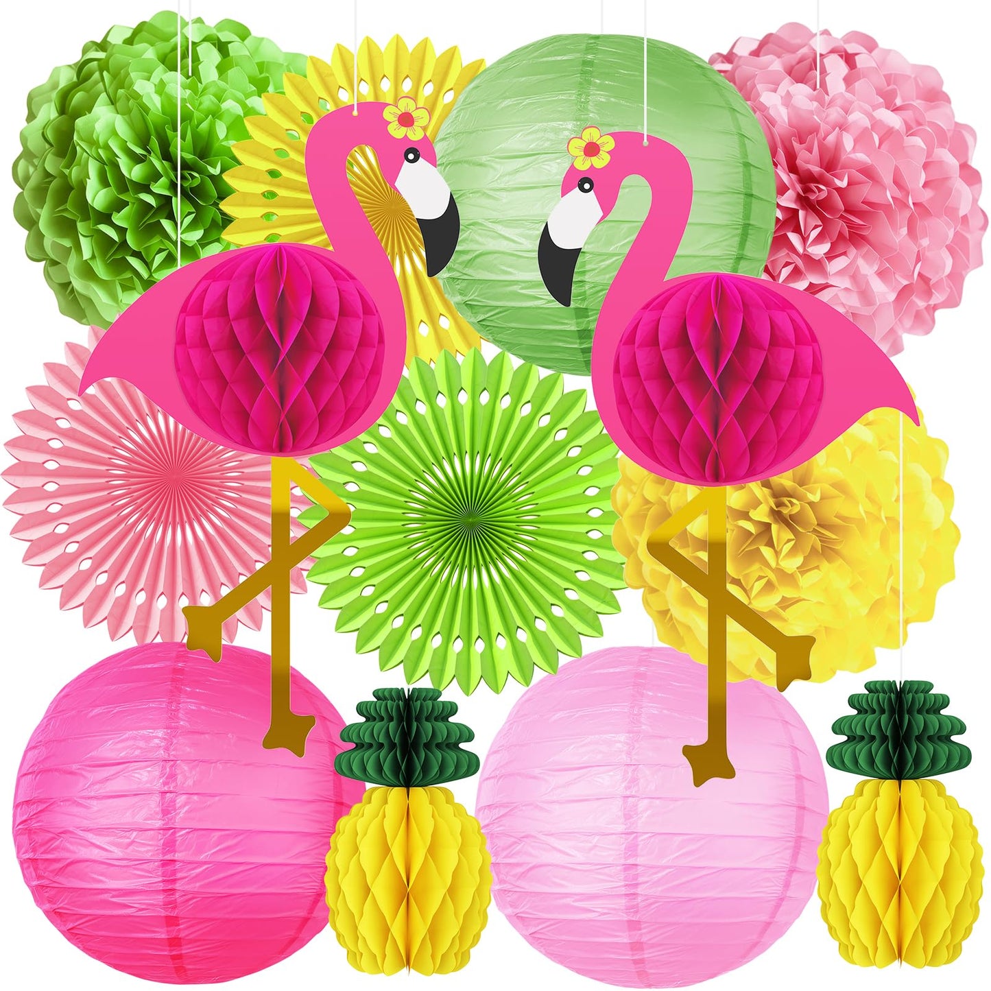 Flamingo Hawaiian Luau Party Decorations, Pool Summer Tropical Decorations