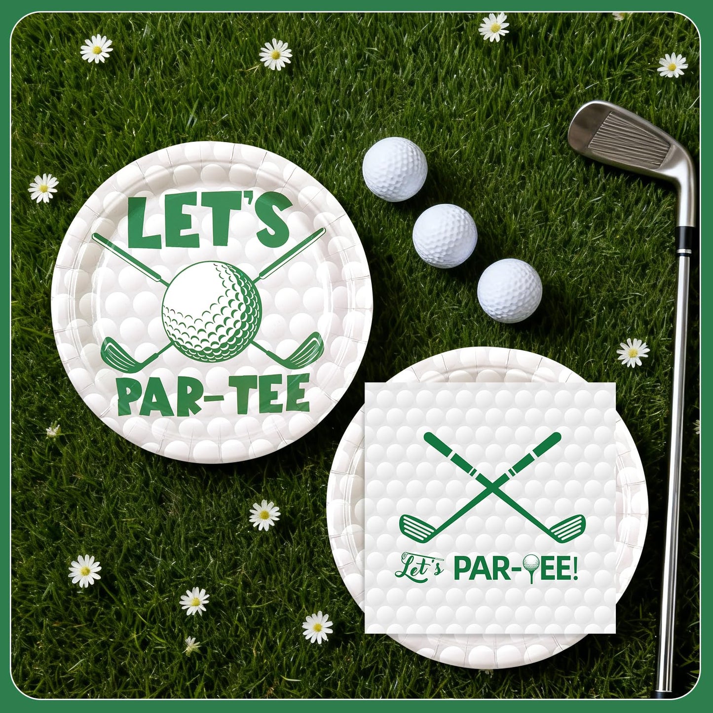 HFBOBP 50pcs Golf Paper Plates and Napkins Party Decorations