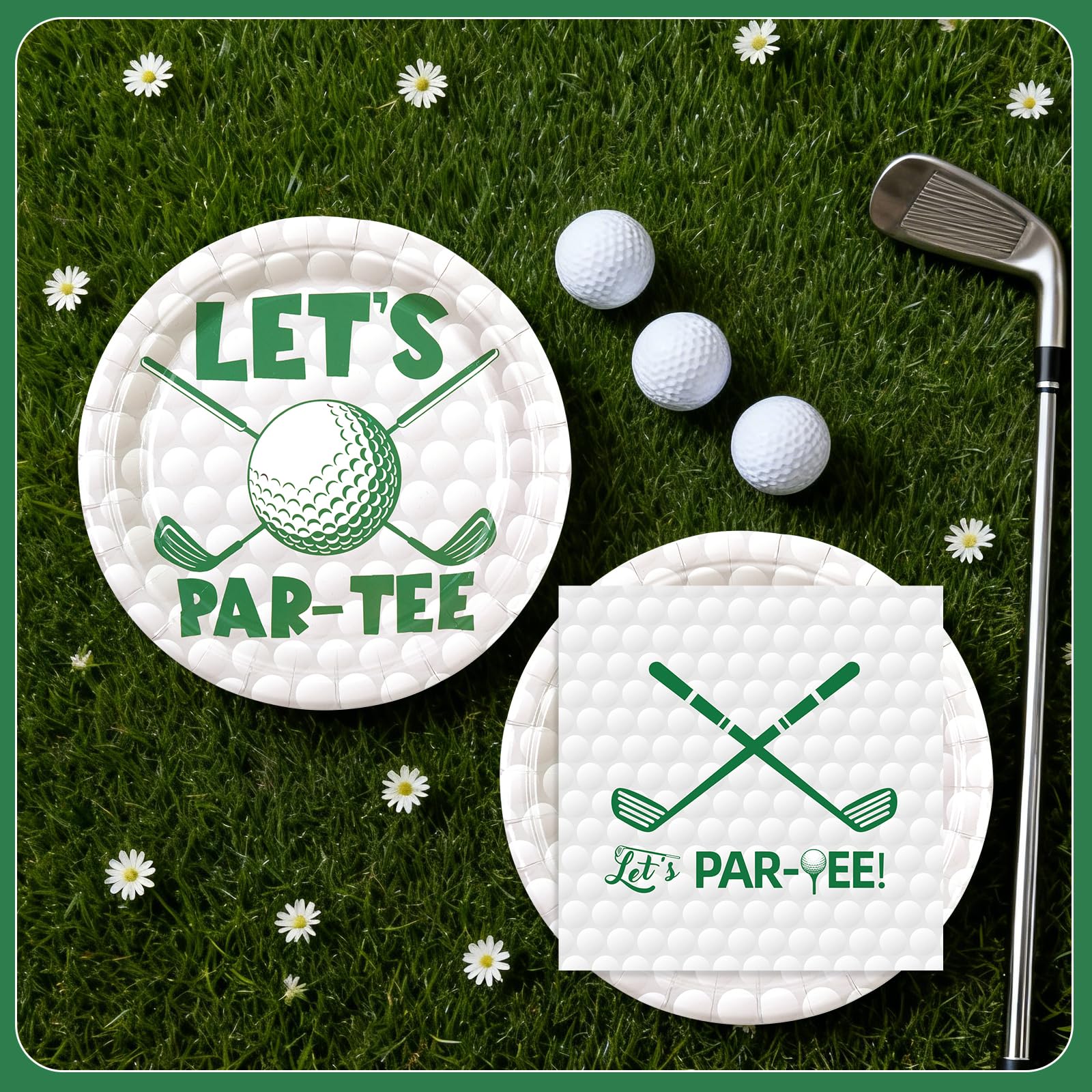 HFBOBP 50pcs Golf Paper Plates and Napkins Party Decorations