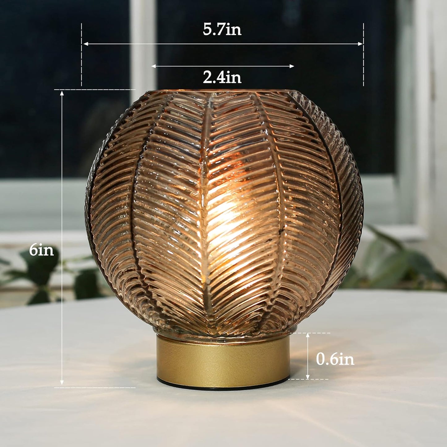 Battery Operated Lamp with Timer, Cordless Table Lamps with Bulb, Battery Powered Light, Small Lamps for Living Room Decorative Bedside for Corner Bedroom-Amber