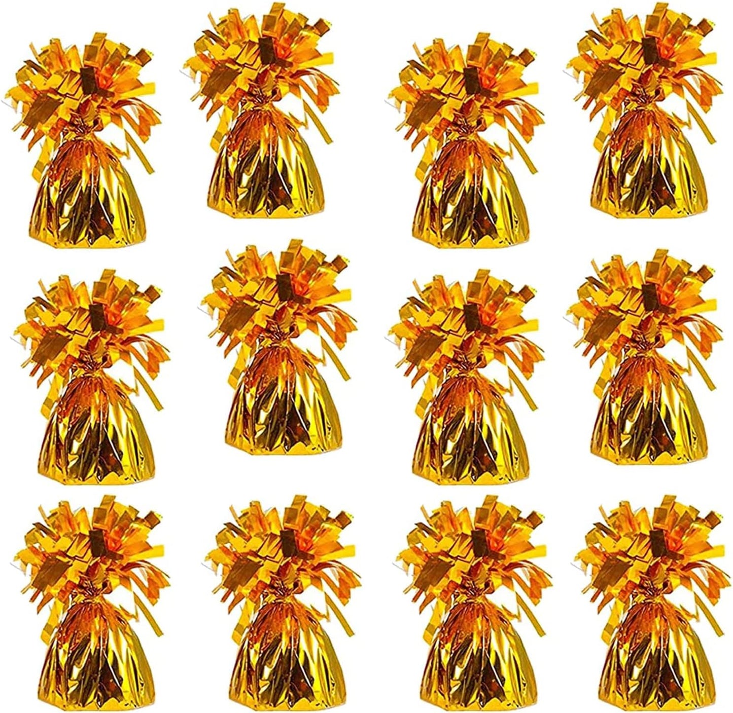 Metallic Balloon Weights, Birthday Party Favors, Novelty and Gag Gifts, 5.5" Inches, 12-Pack (Orange)