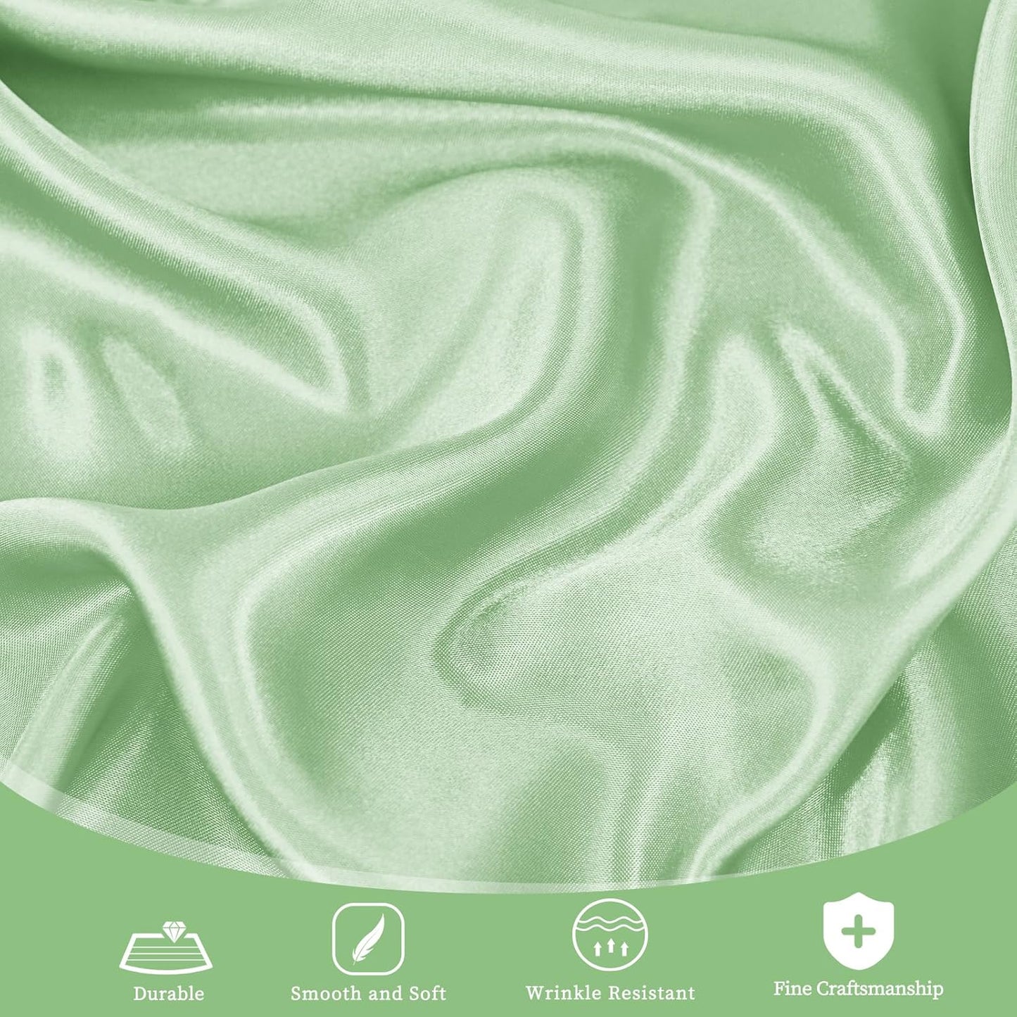 fani 6 Pack 120 Inch Sage Green Satin Tablecloth - Silky Round Tablecloth Overlay Smooth Fabric Table Cover, Bright Table Decoration for Wedding Party Banquet Events Restaurant Kitchen Dining