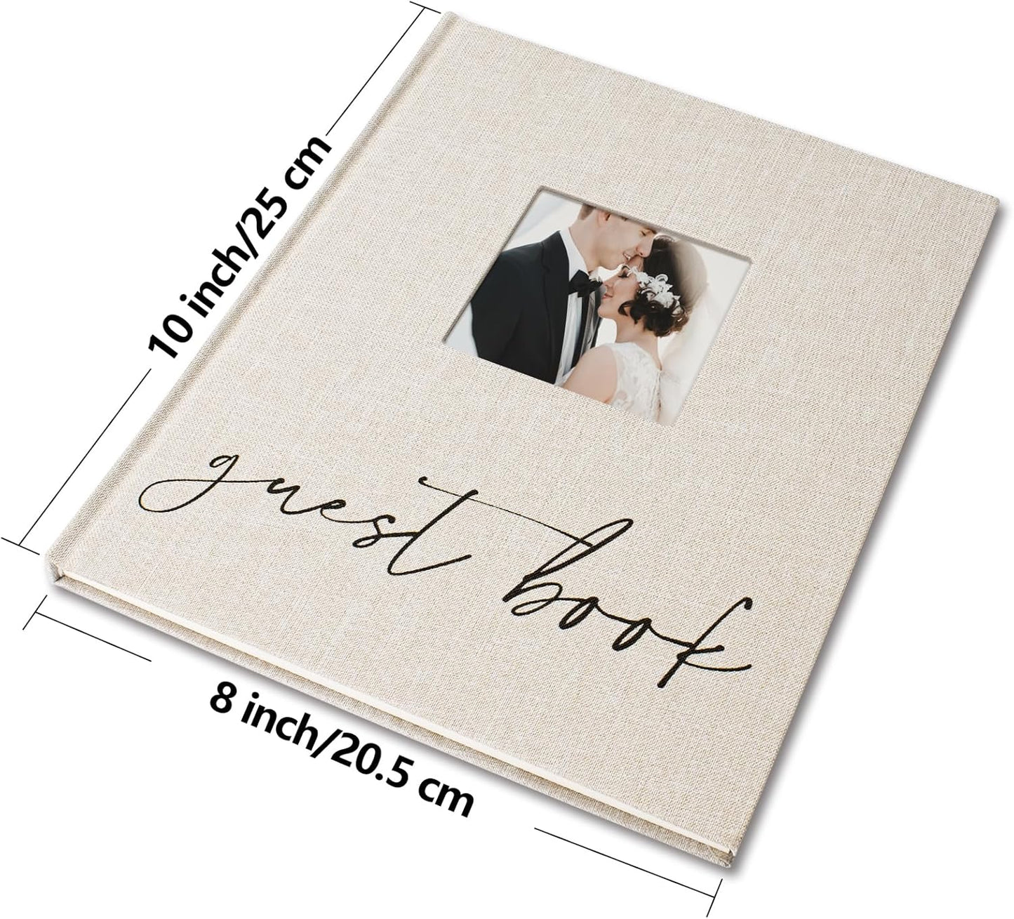 Vienrose Wedding Guest Book Set with 2 Vow Books and A Guest Book,Sign-in Book Personalized Linen Guestbook Polaroid Guest Book Wedding Reception Registry Book