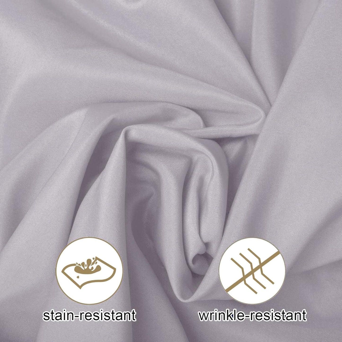 Ascoza 2pack 120 Inch Silver Round Tablecloth in Washable Polyester Fabric for Wedding/Banquet/Restaurant/Parties