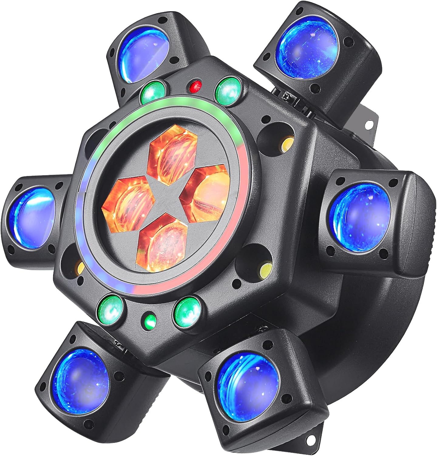 Moving Head Dj Lights for Parties, Stage Light 6-in-1 LED RGBW 6 Arms DJ Lights for Parties Support DMX-512 & Sound Activated, Stage Light for Party Disco KTV Wedding Club