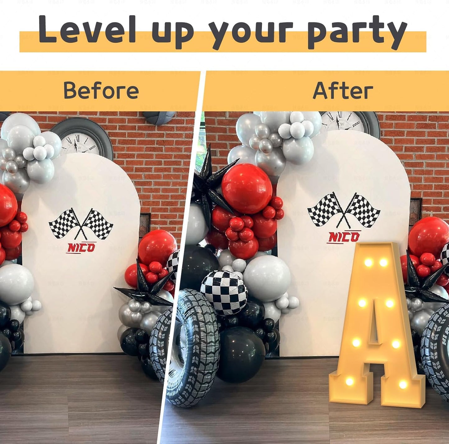 imprsv Marquee Light Up Letters, 3FT H for Birthday, Baby Shower, Wedding Decorations, Customizable Party Theme, Foam Board, All Ages, Not Foldable