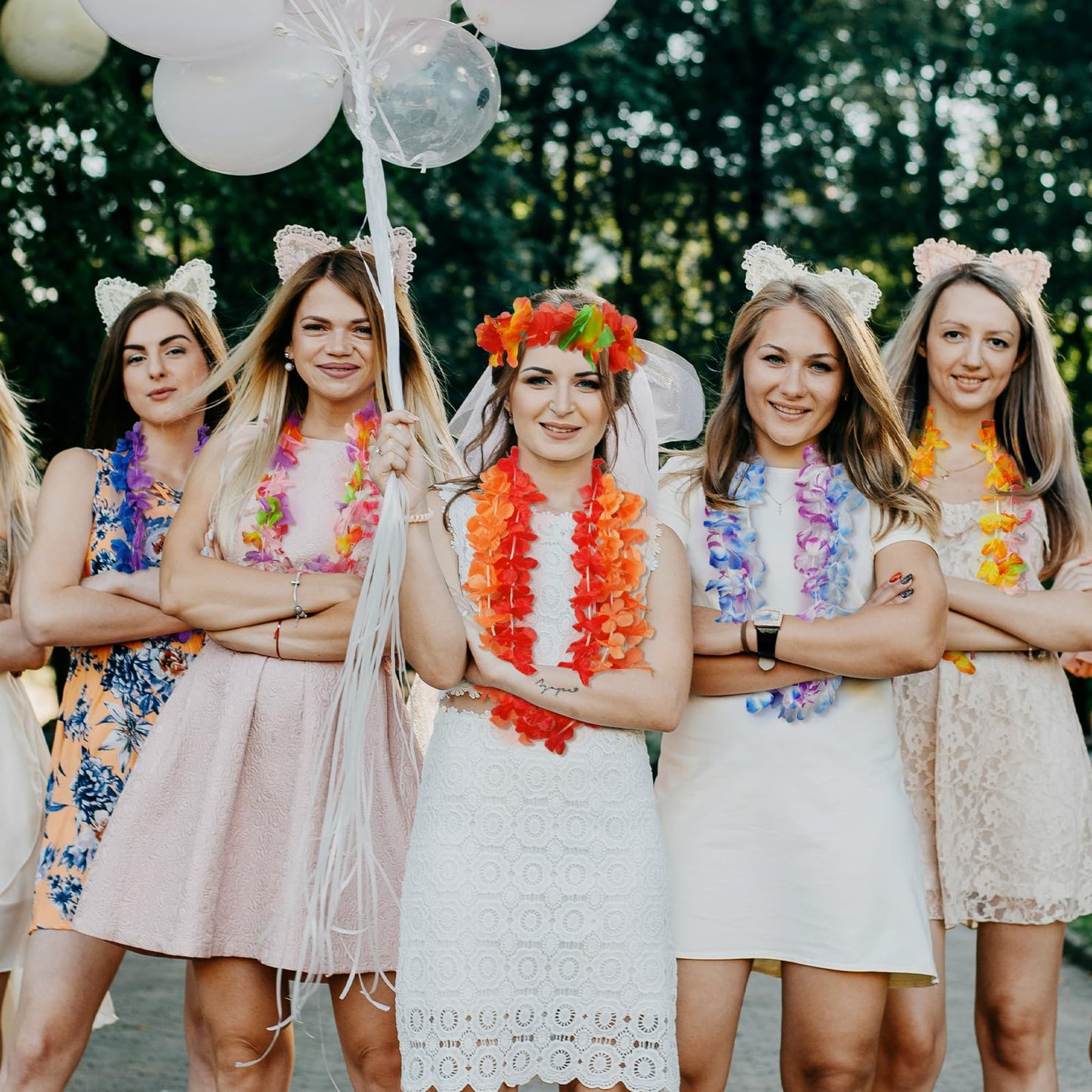 Freyalife Hawaiian Leis Decorations(24pcs),Leis for Luau Party Décor,Tropical Hawaiian Bulk Hula