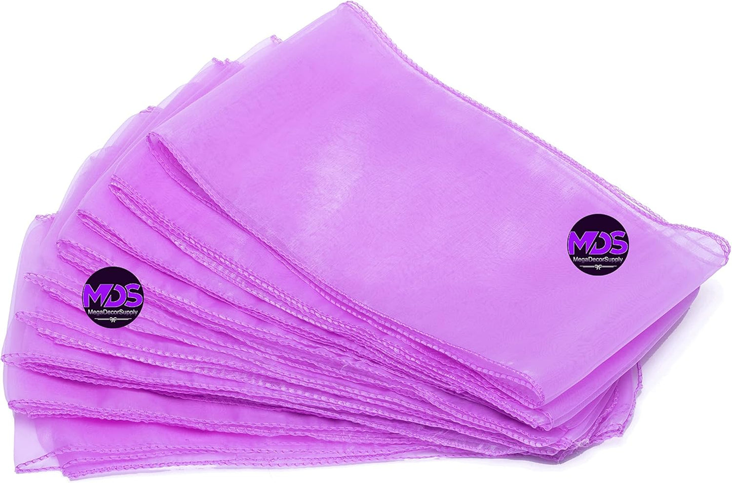 MDS Pack of 200 PCS Organza Chair Sashes Wider Dining Chair Bows Ribbon Tie Back for Wedding Party Birthday Bridal Shower Reception Event Banquet Home Chair Cover Decoration - Light Purple