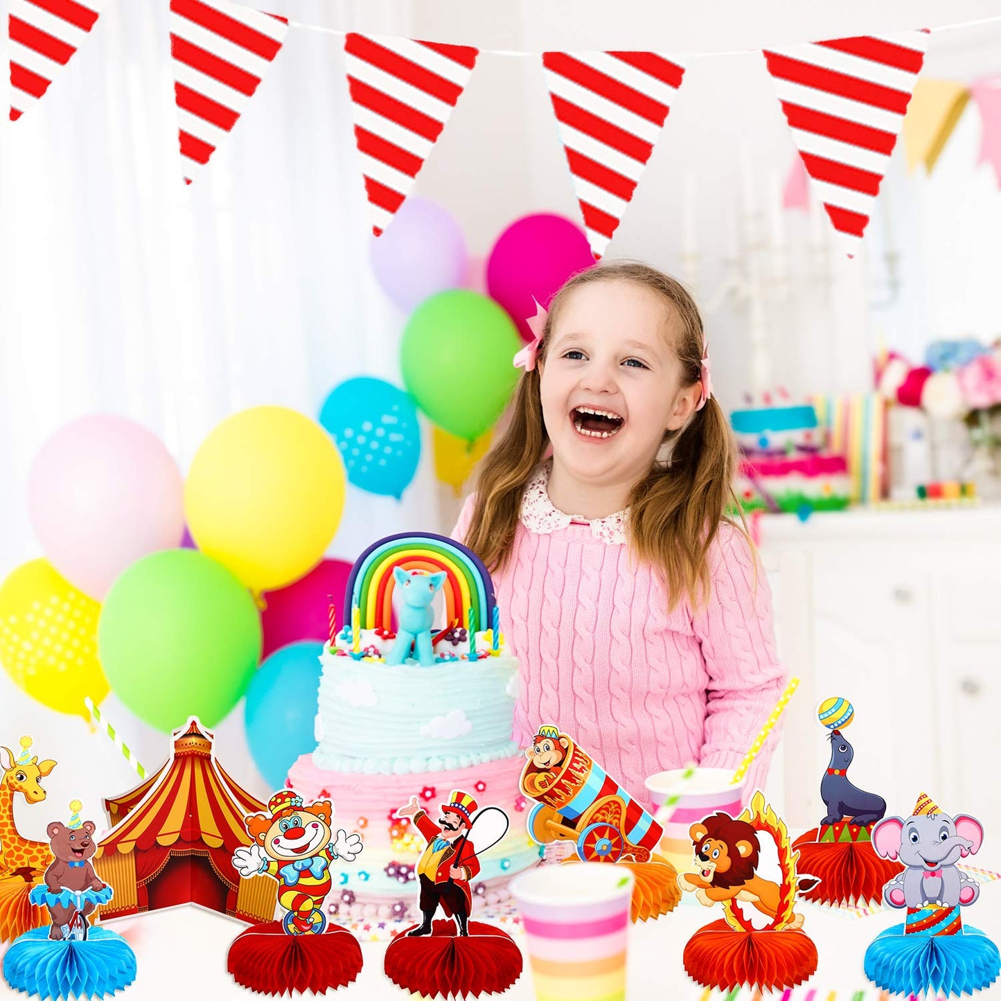 10 Pieces Carnival Party Decorations Circus Theme Party Decorations Carnival Centerpieces for