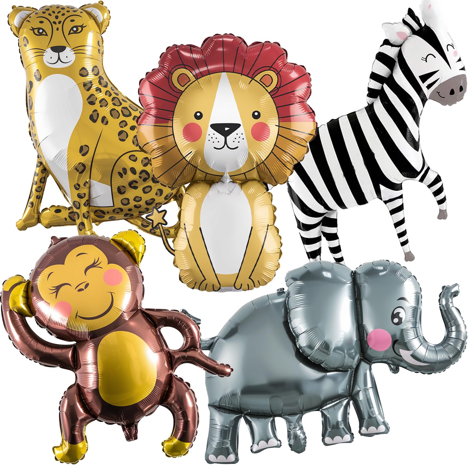 Large Animals Foil Balloons for Jungle Safari Birthday Party Decorations