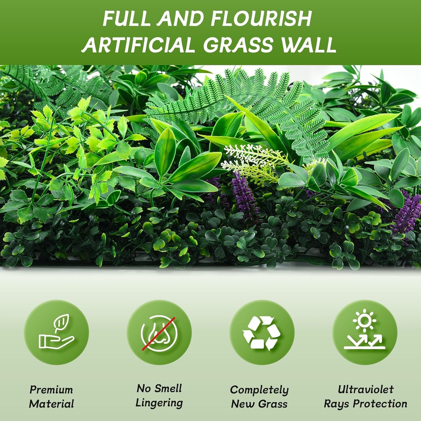 Artificial Grass Wall Panels 20"x20"(6pcs), Hedge Green Wall Decor Backdrop, UV-Anti Fake Greenery Plant Wall Boxwood Panels for Privacy Fence Screen Outdoor Indoor Wedding Garden Backyard