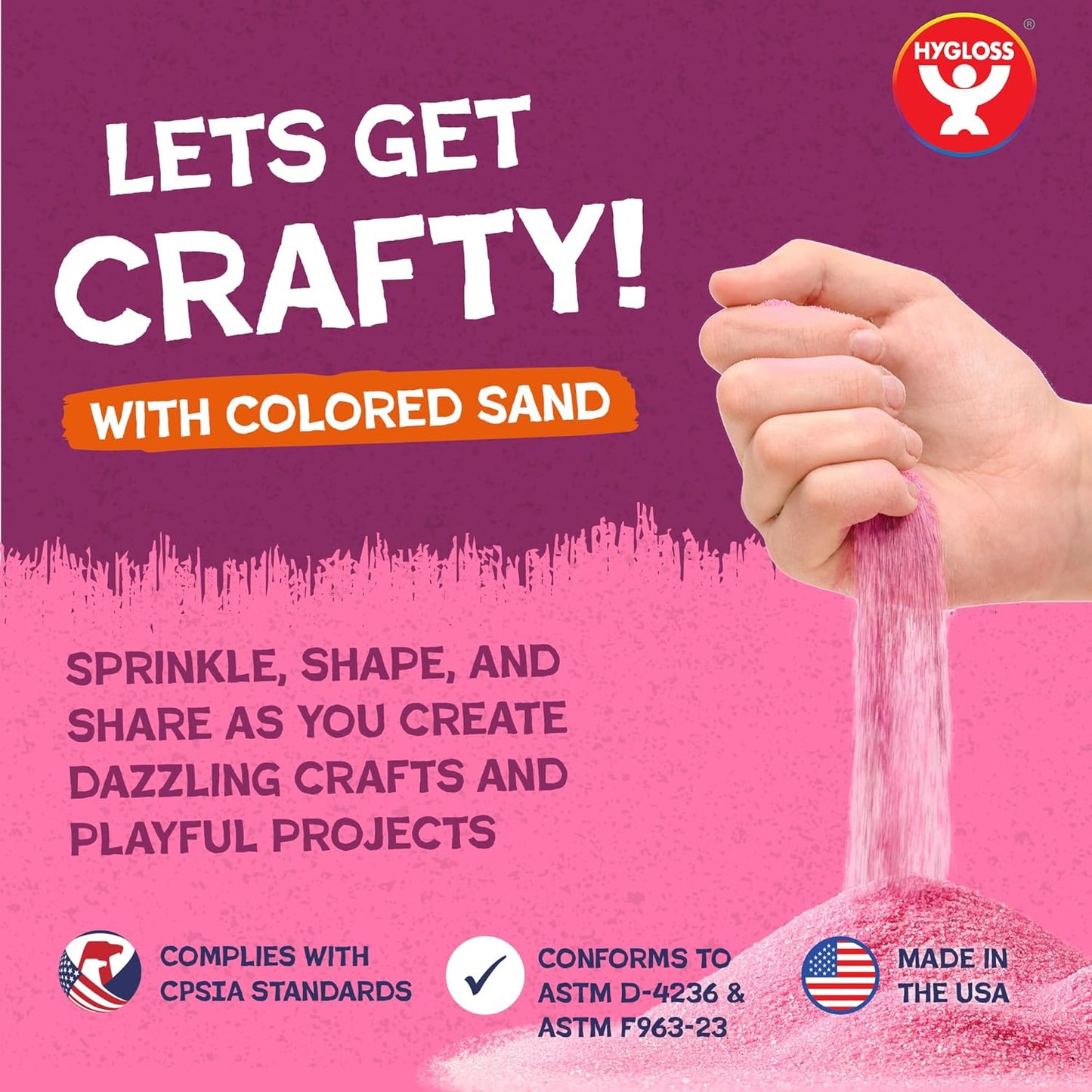 Hygloss Colored Sand for Crafts – 3 lb Bottle, Brown – Vibrant Colorful Fine Sensory Play Sand Art Kits for Kids – Classroom Activities for Children 3 4 5 6 7 8 9 10 11 12 – Safe for Ages 3+
