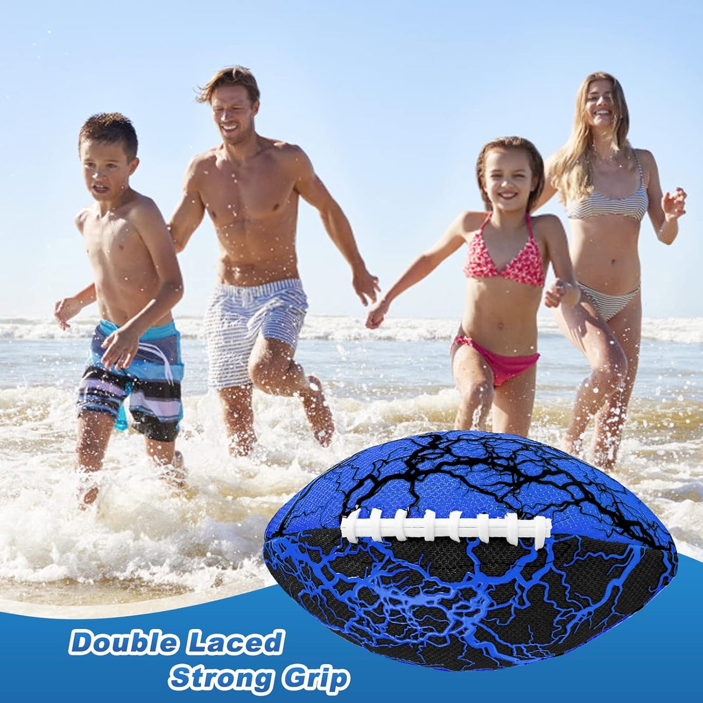 Jasonwell Pool Beach Water Football - Strong Grip Waterproof Soft Football for All-Weather Play Pool Toys Beach Games Backyard Outdoor Sports Toy Christmas Birthday Gifts for Kids Boys Teens Adults
