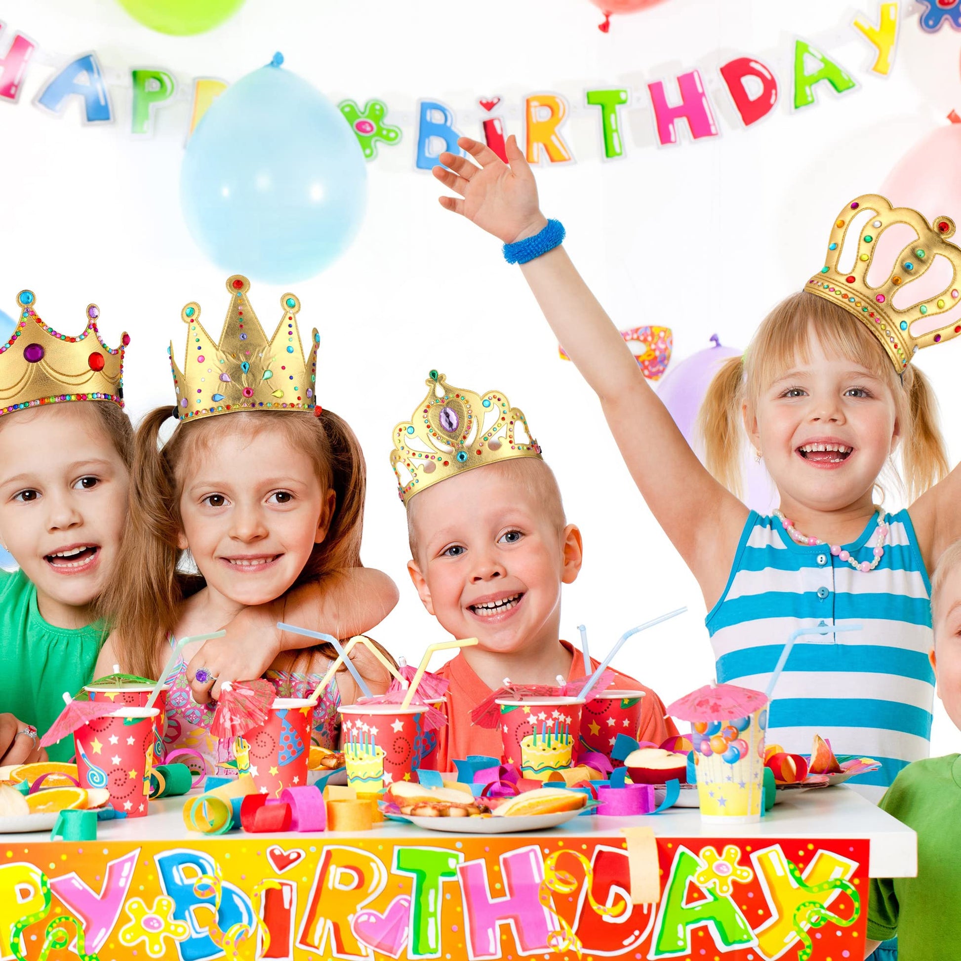 MTLEE 12 Pcs Foam Princess Tiaras Crown 928 Pcs Gem Stickers 12 Gem Rings Craft Making Kits Gifts