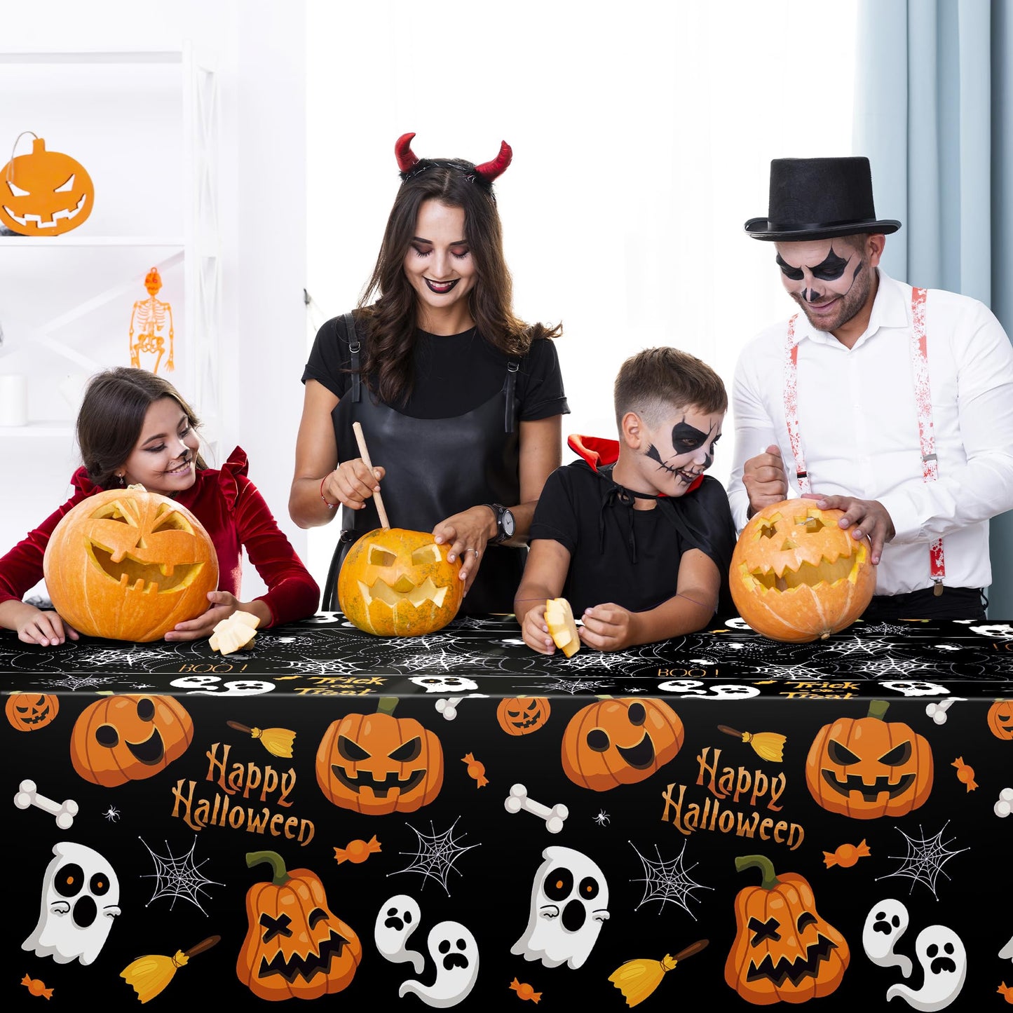 OHOME Halloween Decorations - Disposable Plastic Halloween Tablecloth | Halloween Party Decorations