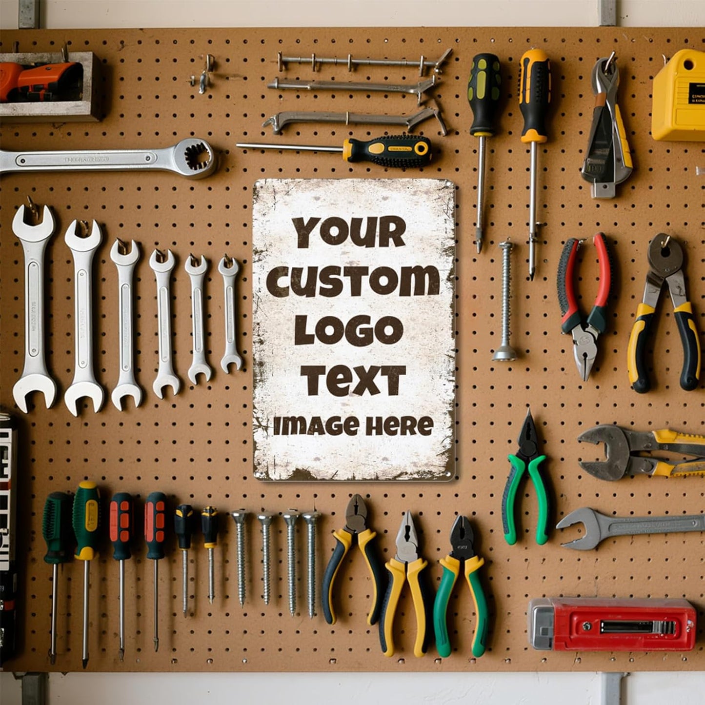 Personalized Metal Sign Custom with Photo Text Logo for Outdoor Yard Garden Home Business Wedding Wall Decor Street Sign Style (Vertical)