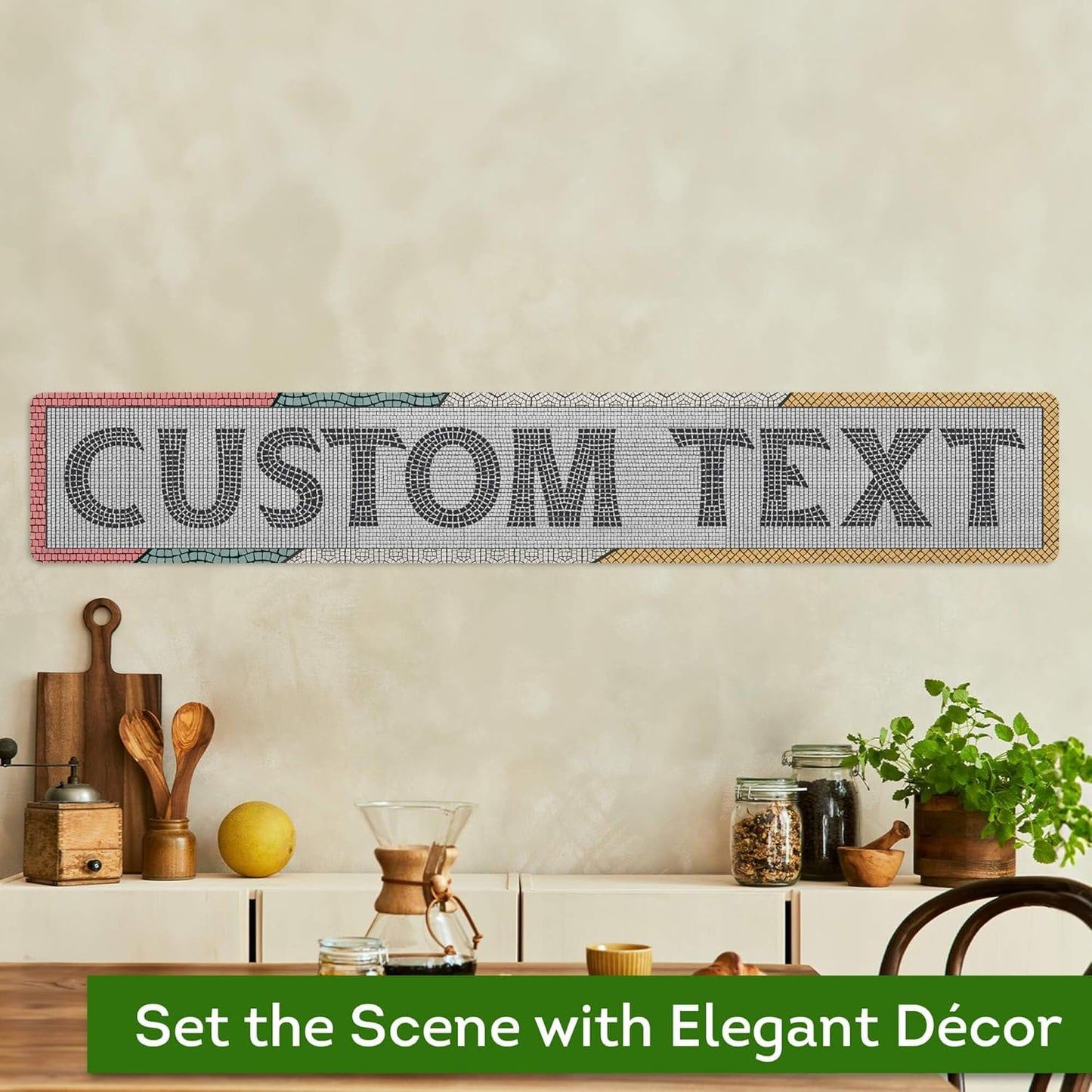 Custom Sign, Custom Street Sign, 11 Font Colors, 13 Font Styles, 4 Hole Options, 22 Sizes, 6x36 Inches, Rust Free DiBound, Fade Resistant, Made in USA by My Sign Center (Fauxsaic 2)